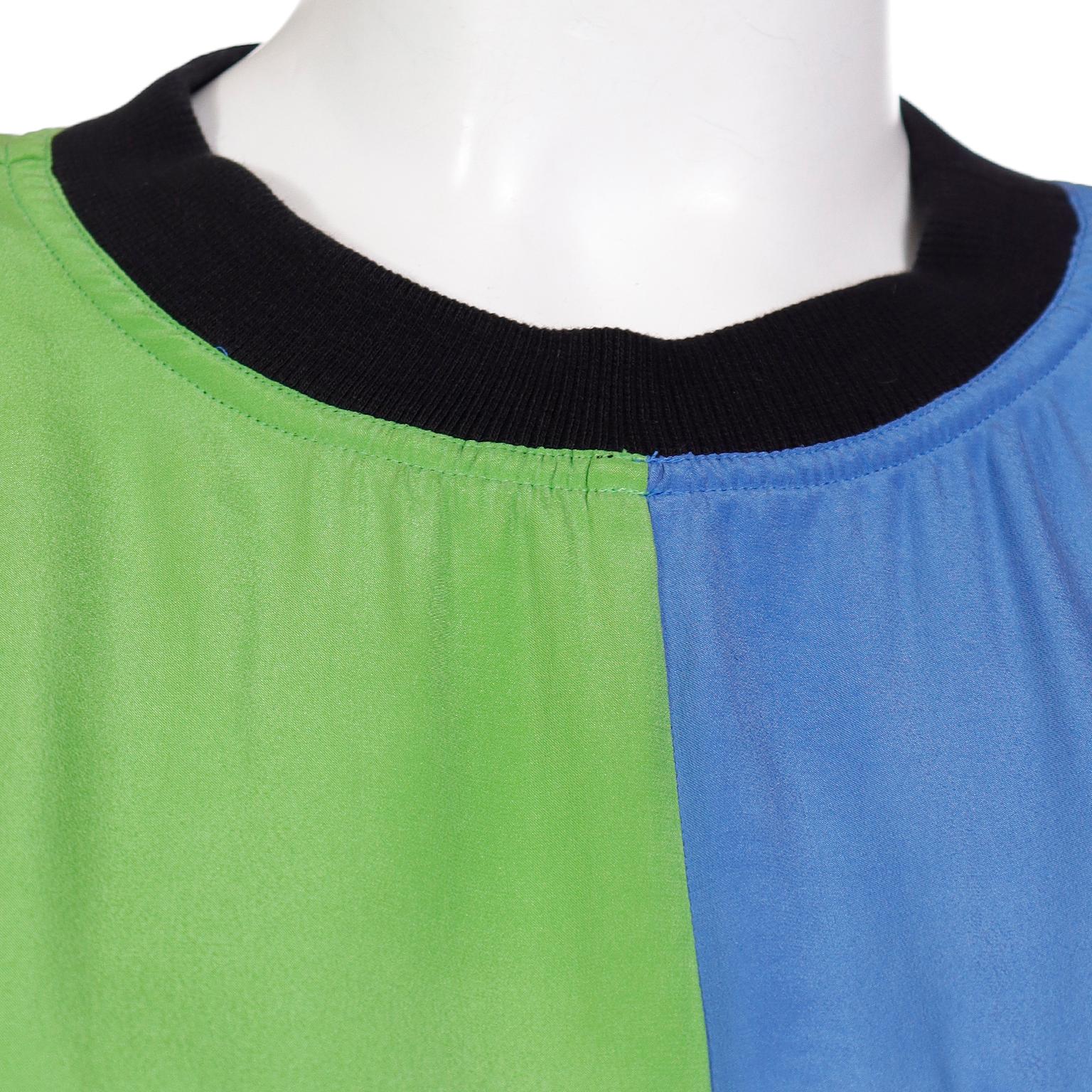Emanuel Ungaro Parallele Vintage Pullover Color Block Silk Sweatshirt For Sale 1