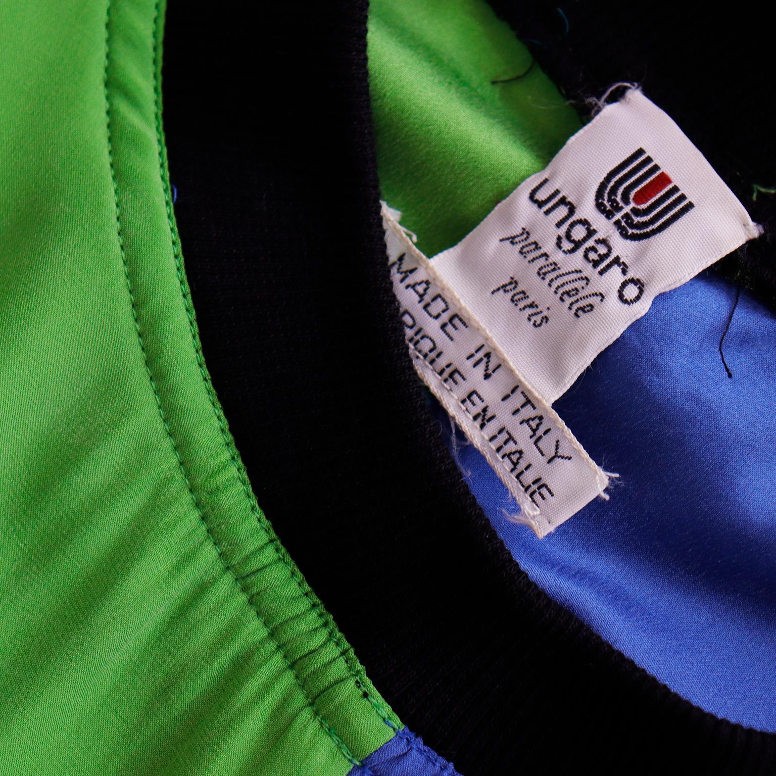 Emanuel Ungaro Parallele Vintage Pullover Color Block Silk Sweatshirt im Angebot 2