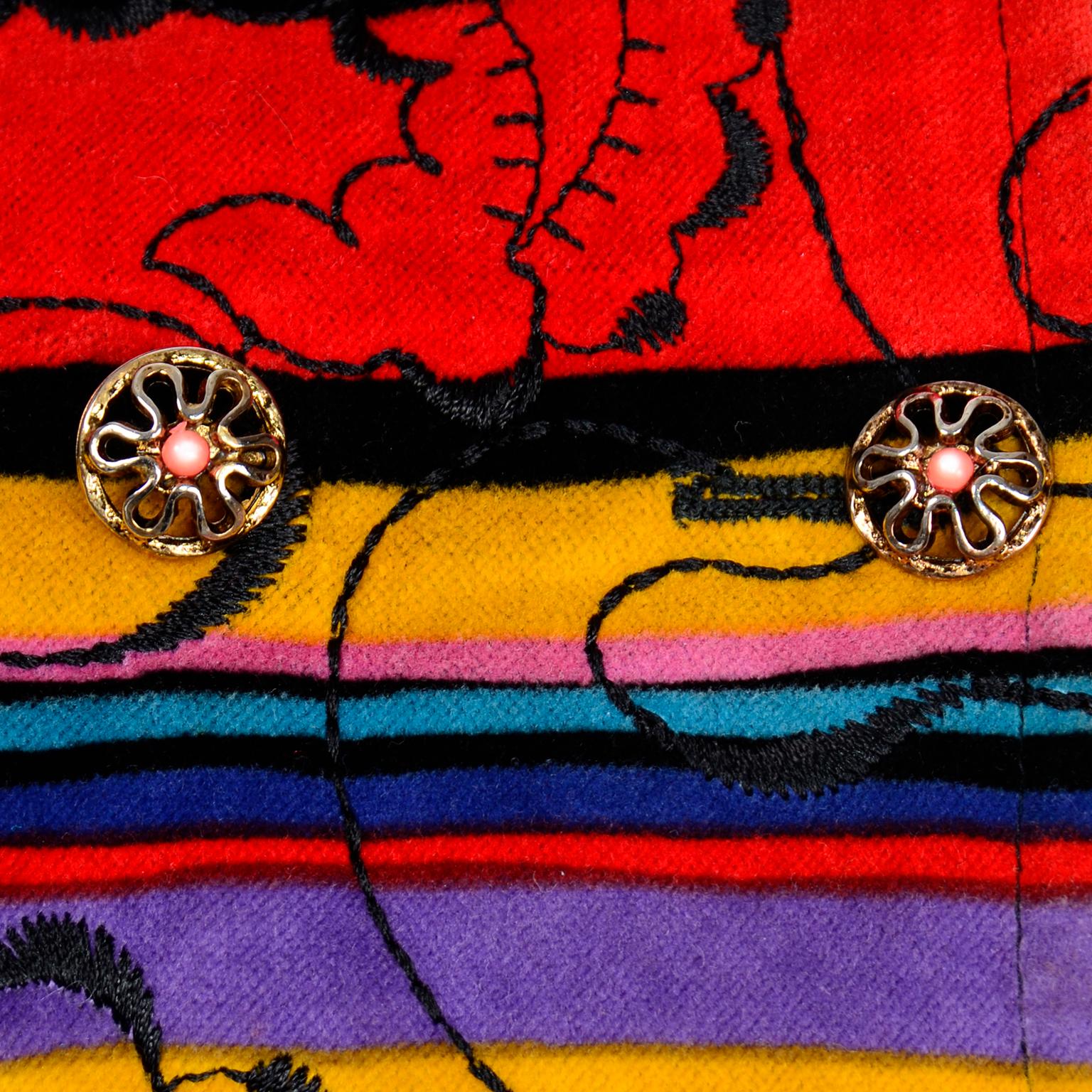 Emanuel Ungaro Parallele Vintage Quilted Velvet Multi Colored Longline Jacket For Sale 6