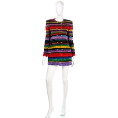 Emanuel Ungaro Parallele Vintage Quilted Velvet Multi Colored Longline Jacket
