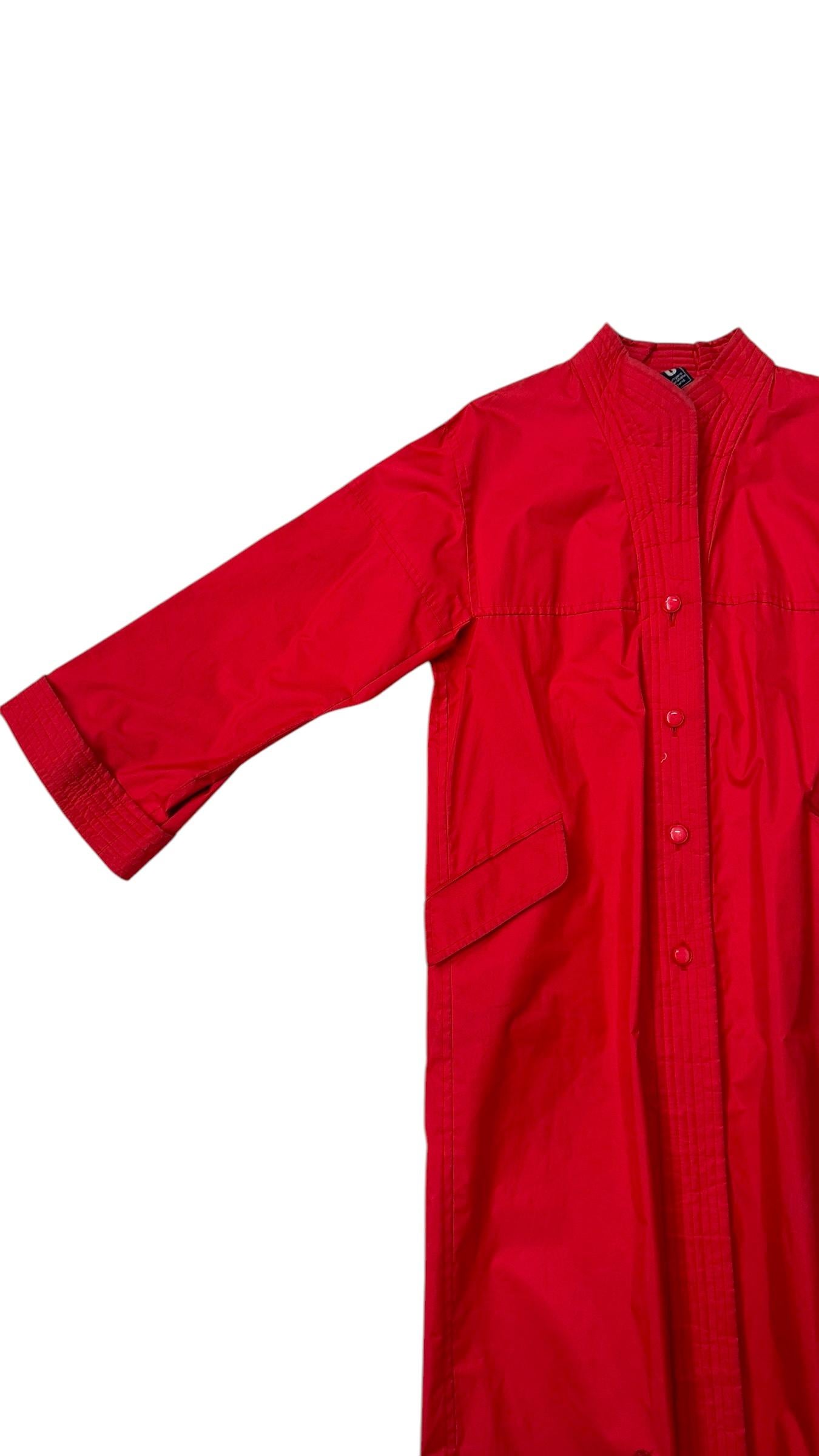 Emanuel Ungaro Parallèle Vintage Red Duster Coat For Sale 2
