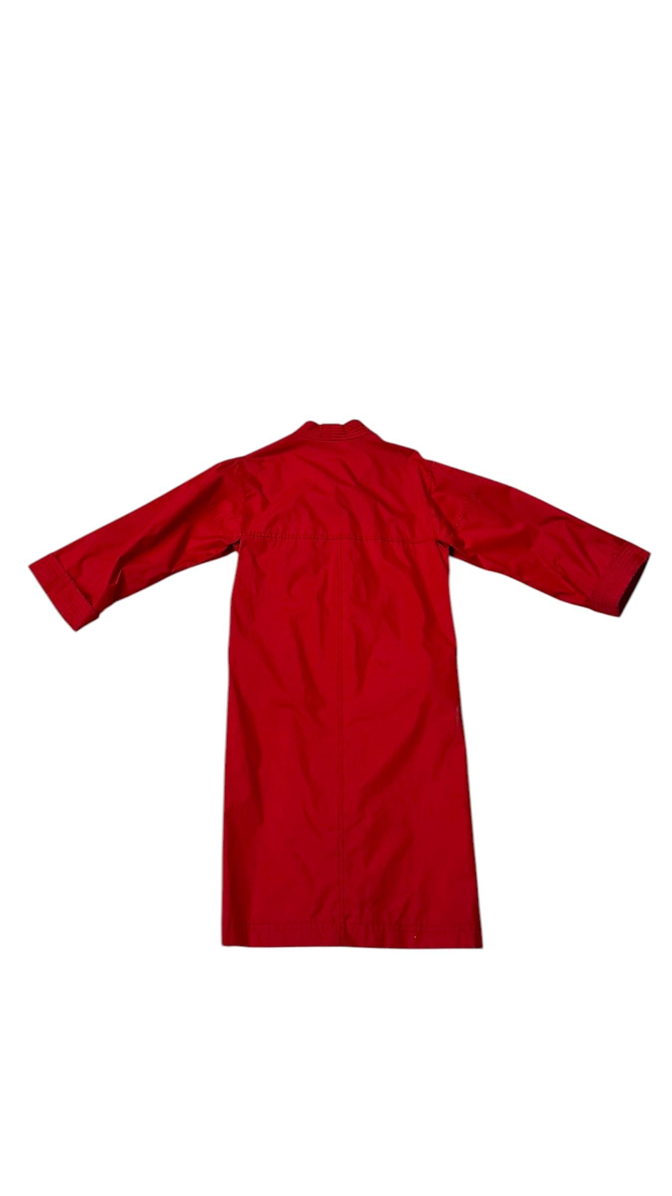 Emanuel Ungaro Parallèle Vintage Red Duster Coat For Sale 3