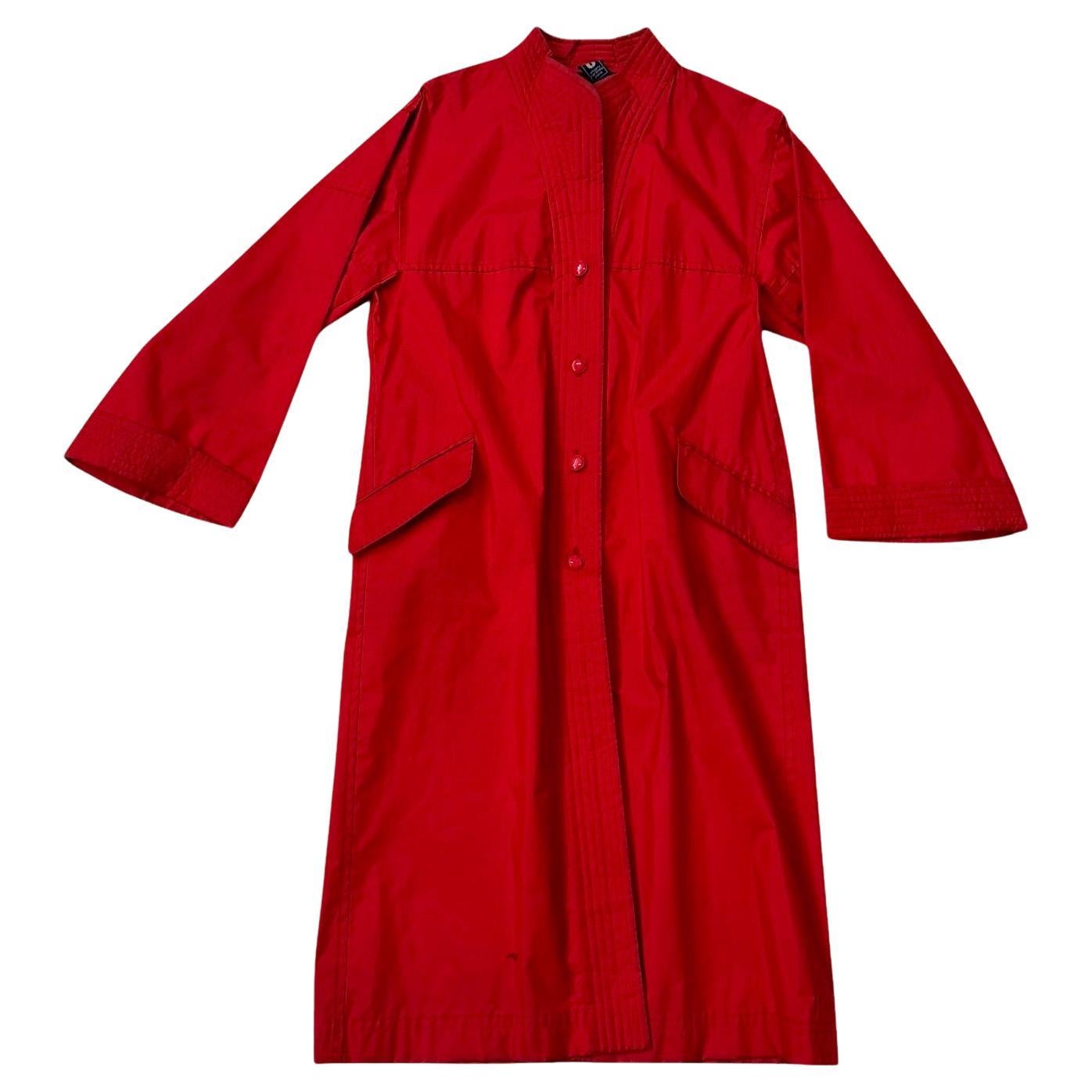 Emanuel Ungaro Parallèle Vintage Red Duster Coat For Sale