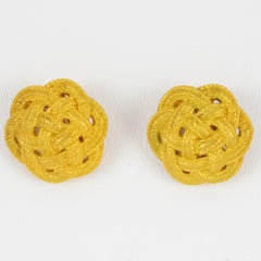 Emanuel Ungaro Paris Braided Gilt Metal Clip Earrings