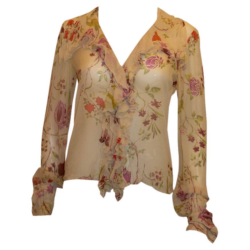 Camicetta in seta floreale Emanuel Ungaro Paris
