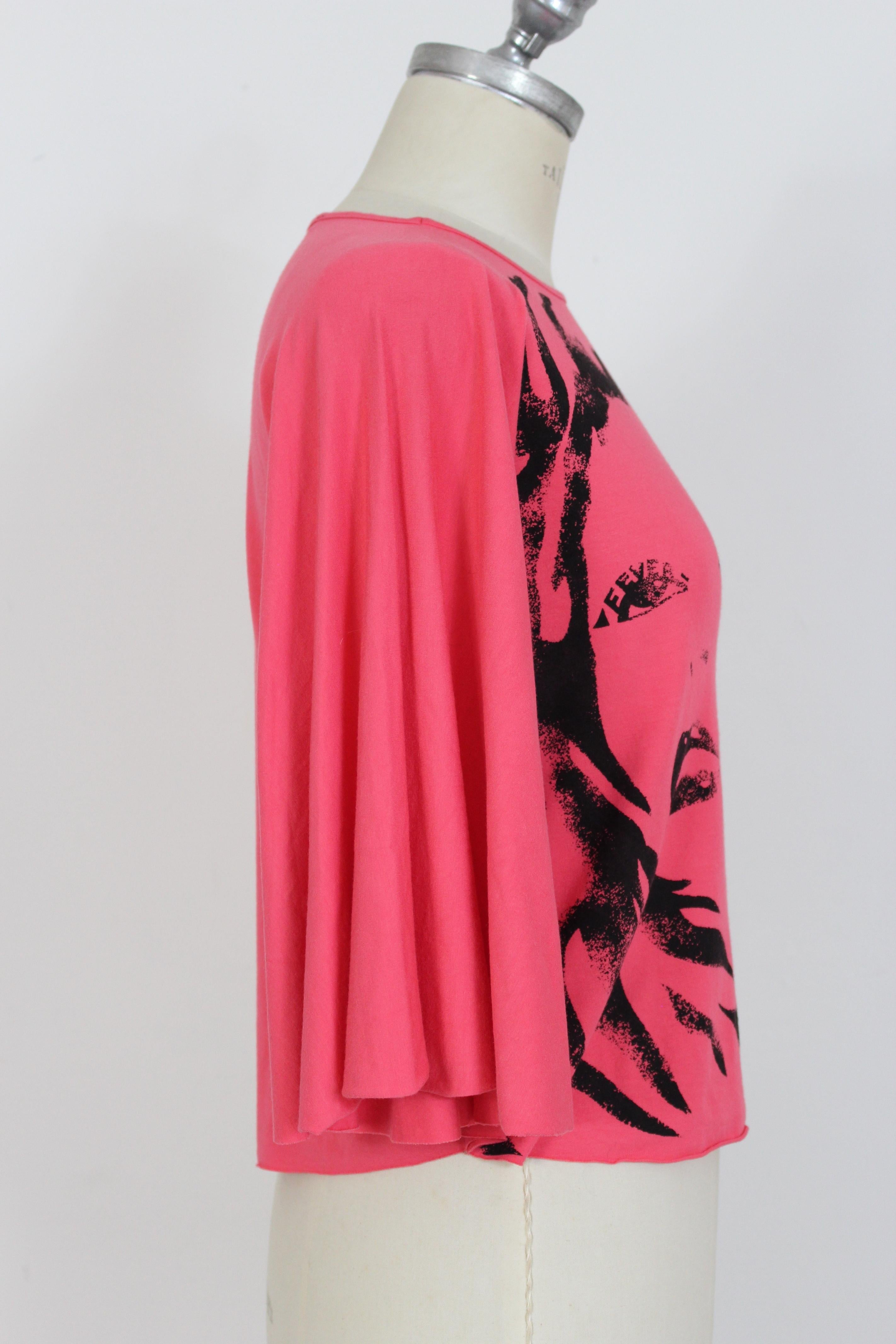 Women's Emanuel Ungaro Pink Black Short Casual Shirt