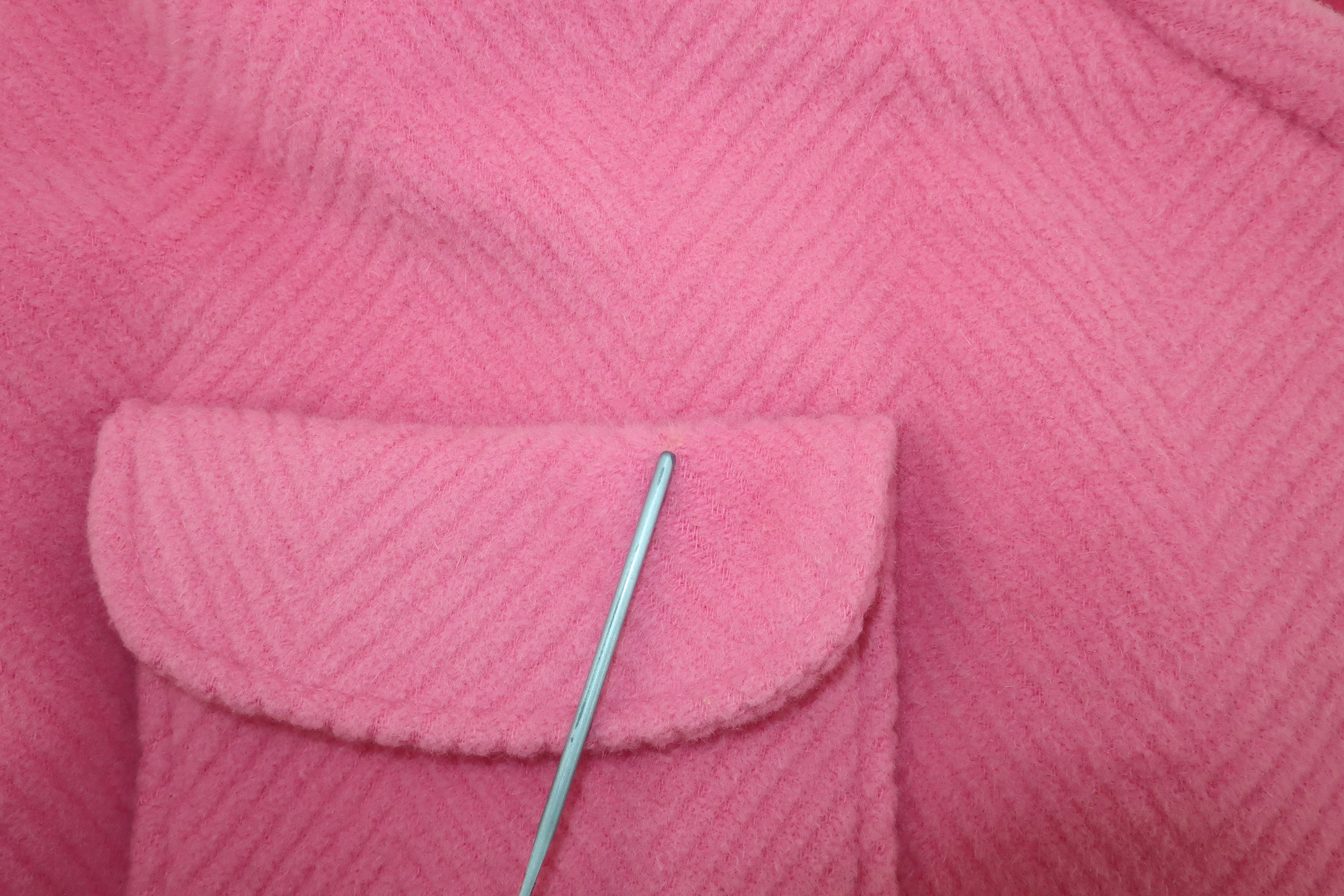 Emanuel Ungaro Pink Herringbone Wool Cropped Jacket, 1980's 7
