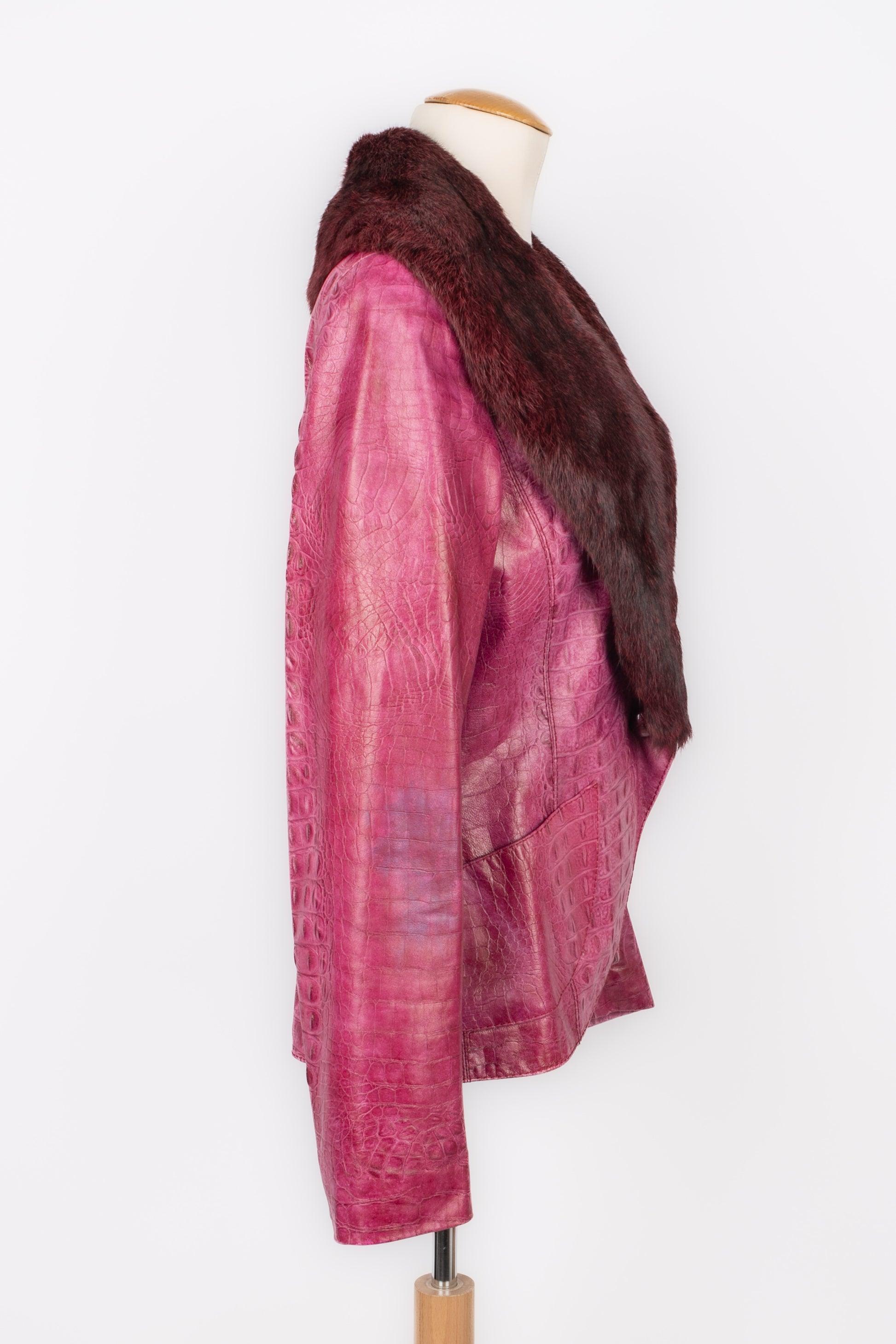 Women's Emanuel Ungaro Pink Leather Jacket For Sale