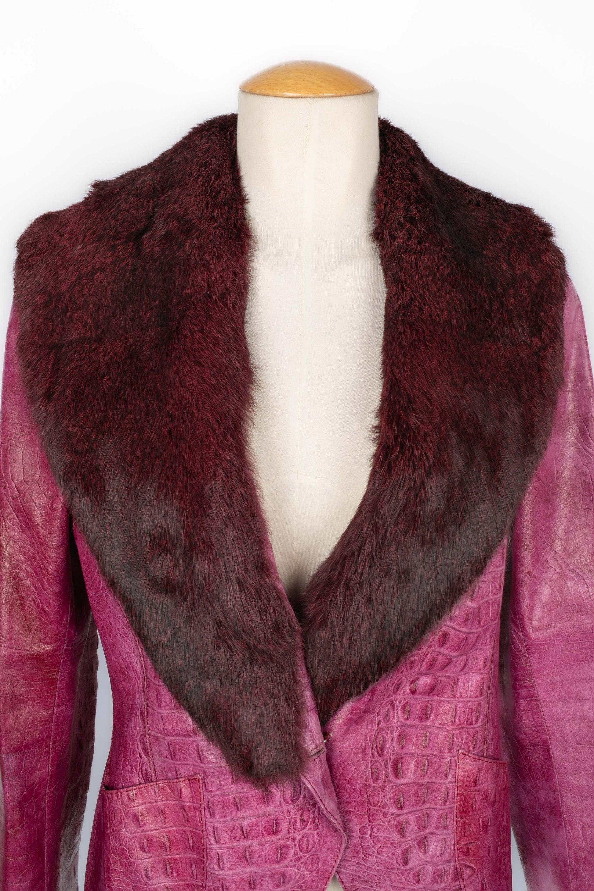 Emanuel Ungaro Pink Leather Jacket For Sale 1