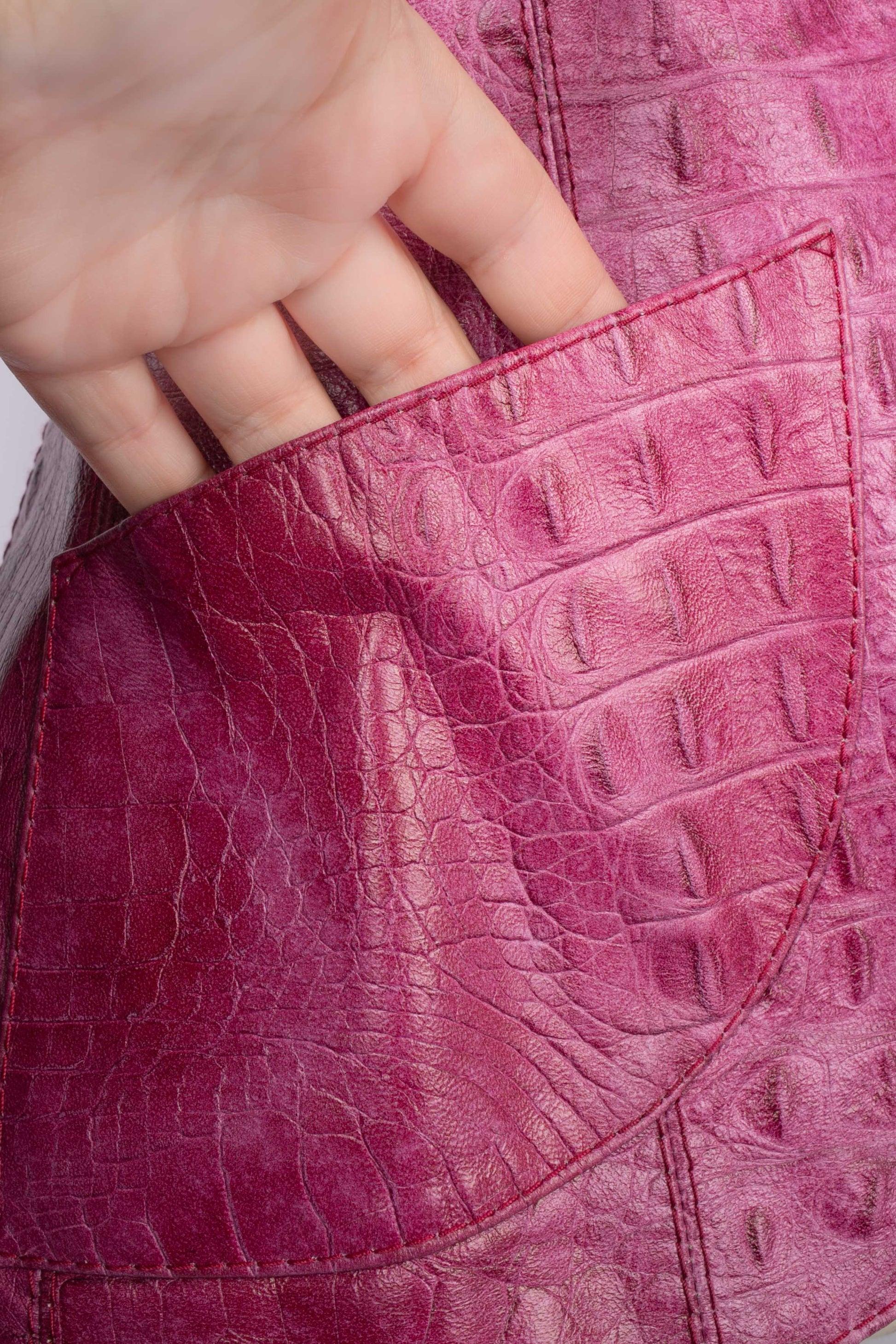 Emanuel Ungaro Pink Leather Jacket For Sale 2