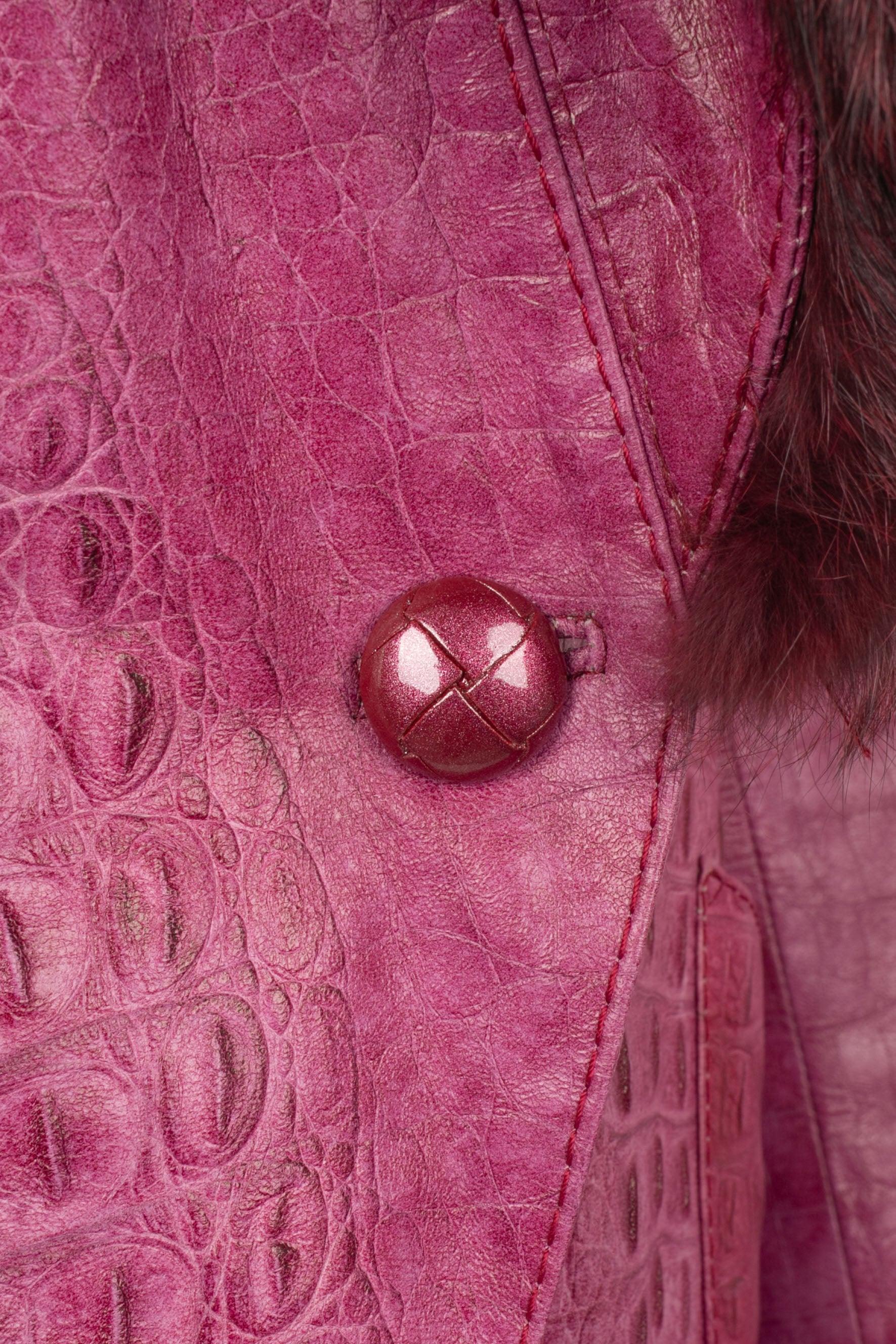 Emanuel Ungaro Pink Leather Jacket For Sale 4