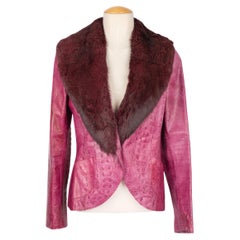 Giacca di pelle rosa di Emanuel Ungaro