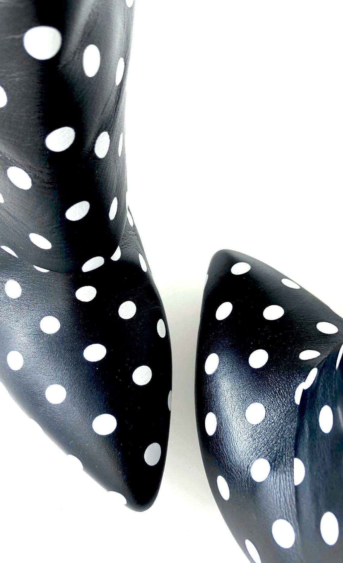 2000s Emanuel Ungaro Polka Dots Ankle Booties Pour femmes en vente