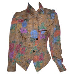 Emanuel Ungaro Quilted Waiter Style Jacket with Floral Print