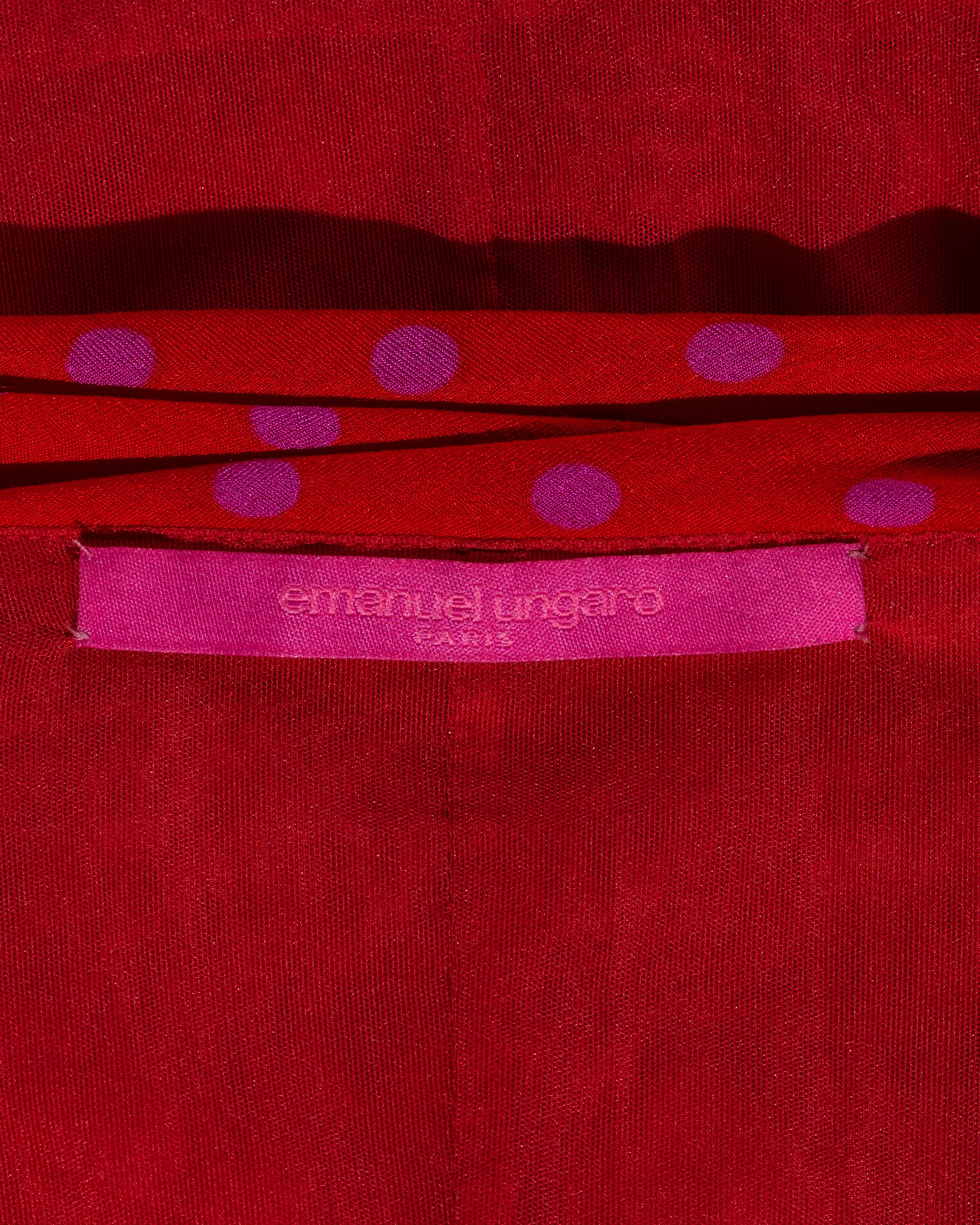 Emanuel Ungaro red and pink strapless mini dress and infinity scarf, ss 2003 3