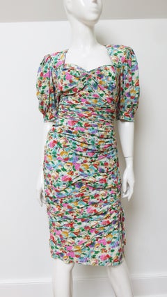 Emanuel Ungaro Ruched  Dress with Back Cut out 1980s