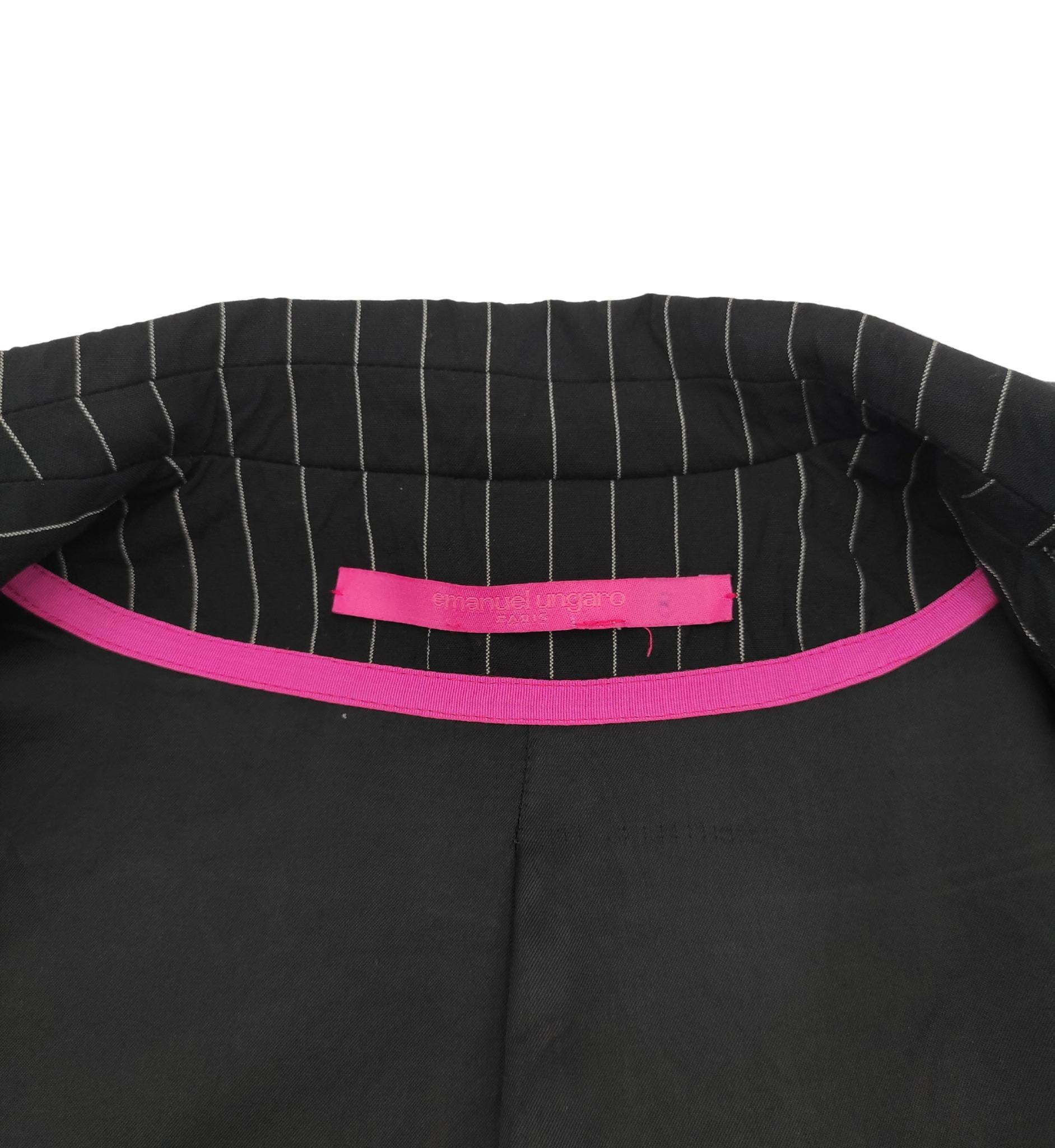 Emanuel Ungaro: blazer a righe con maniche increspate in vendita 5