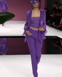 Emanuel Ungaro S/S 2001 Purple Silk Chiffon Pants