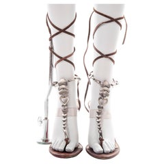 Emanuel Ungaro S/S 2003 scorpio lace-up leather sandals