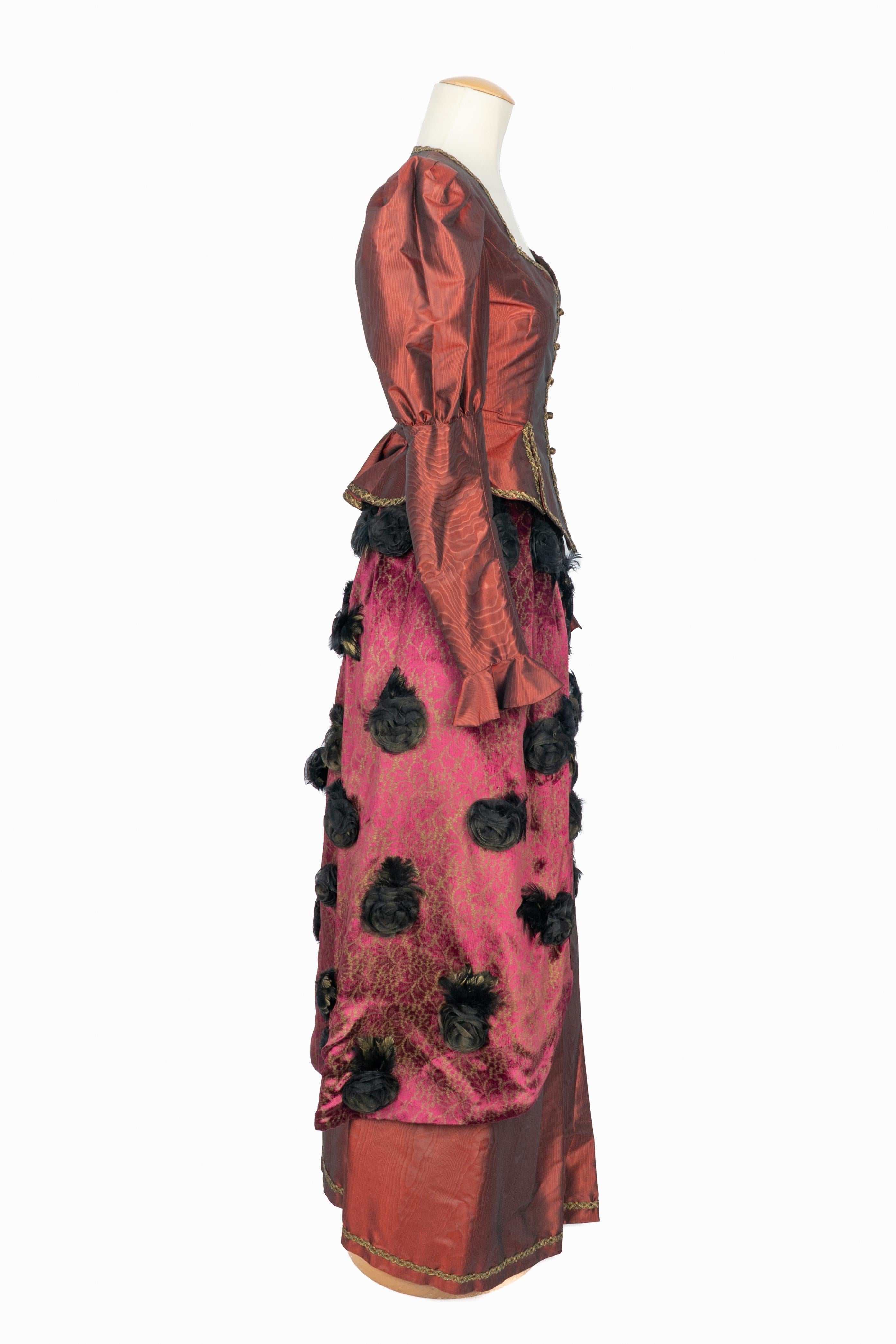 Marron Emanuel Ungaro Set Haute Couture Automne 1980 en vente