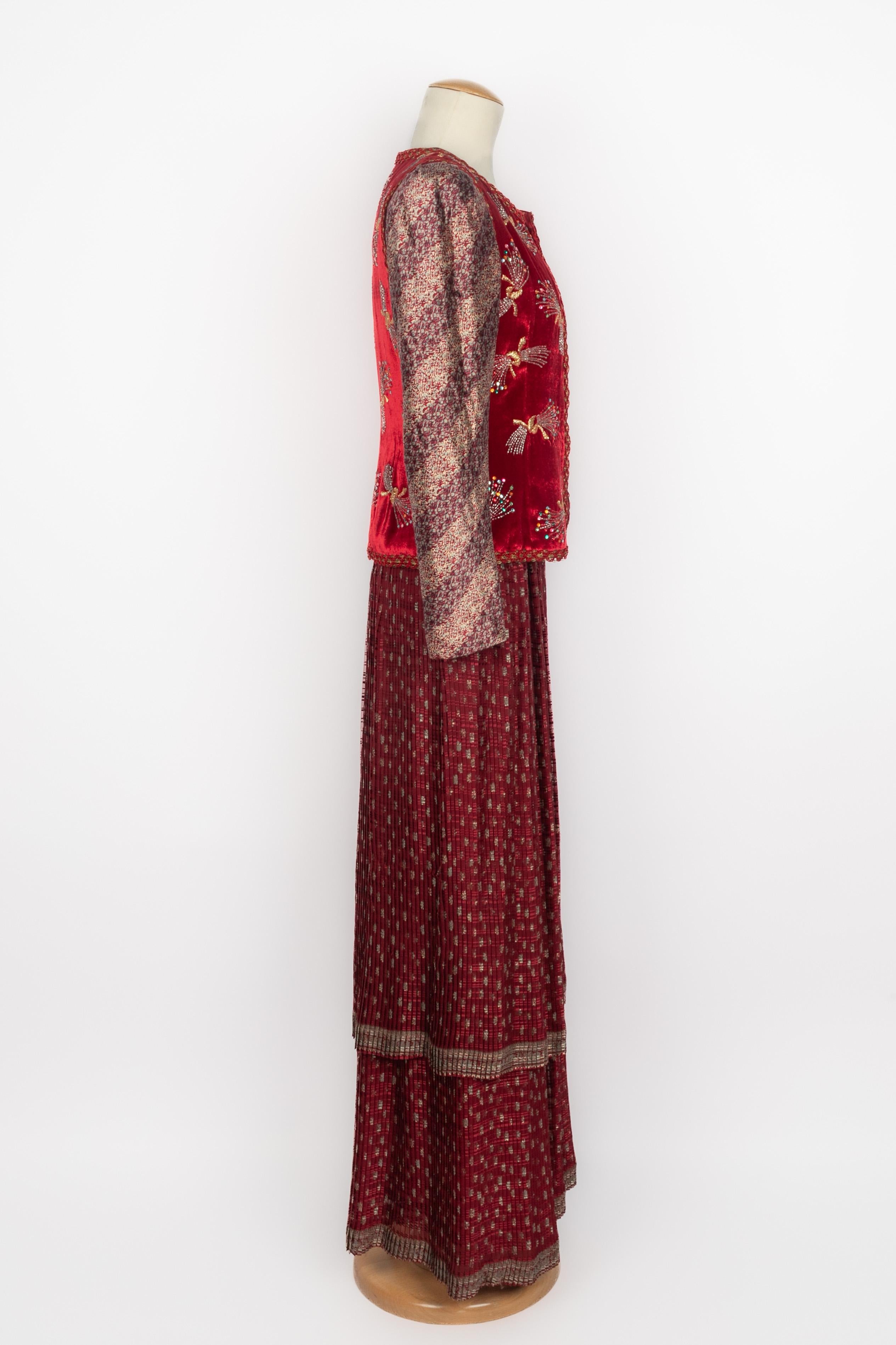Marron Emanuel Ungaro set Haute Couture Printemps-Eté 1979 en vente