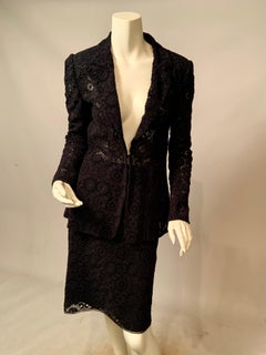 Emanuel Ungaro Schwarzer Spitzenrock mit optionalem schwarzem Seiden-Camisole