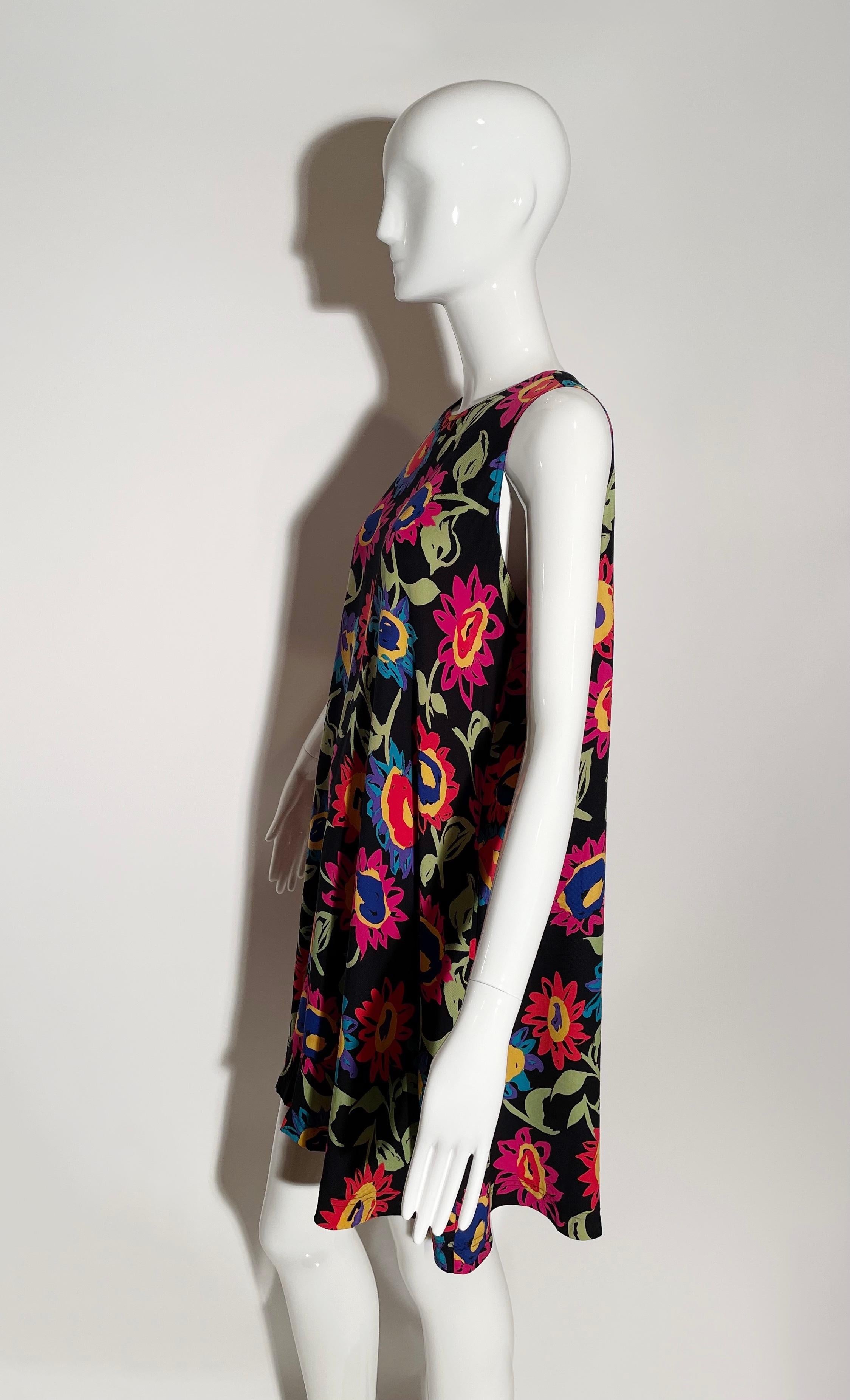 Beige Emanuel Ungaro Silk Floral Dress For Sale