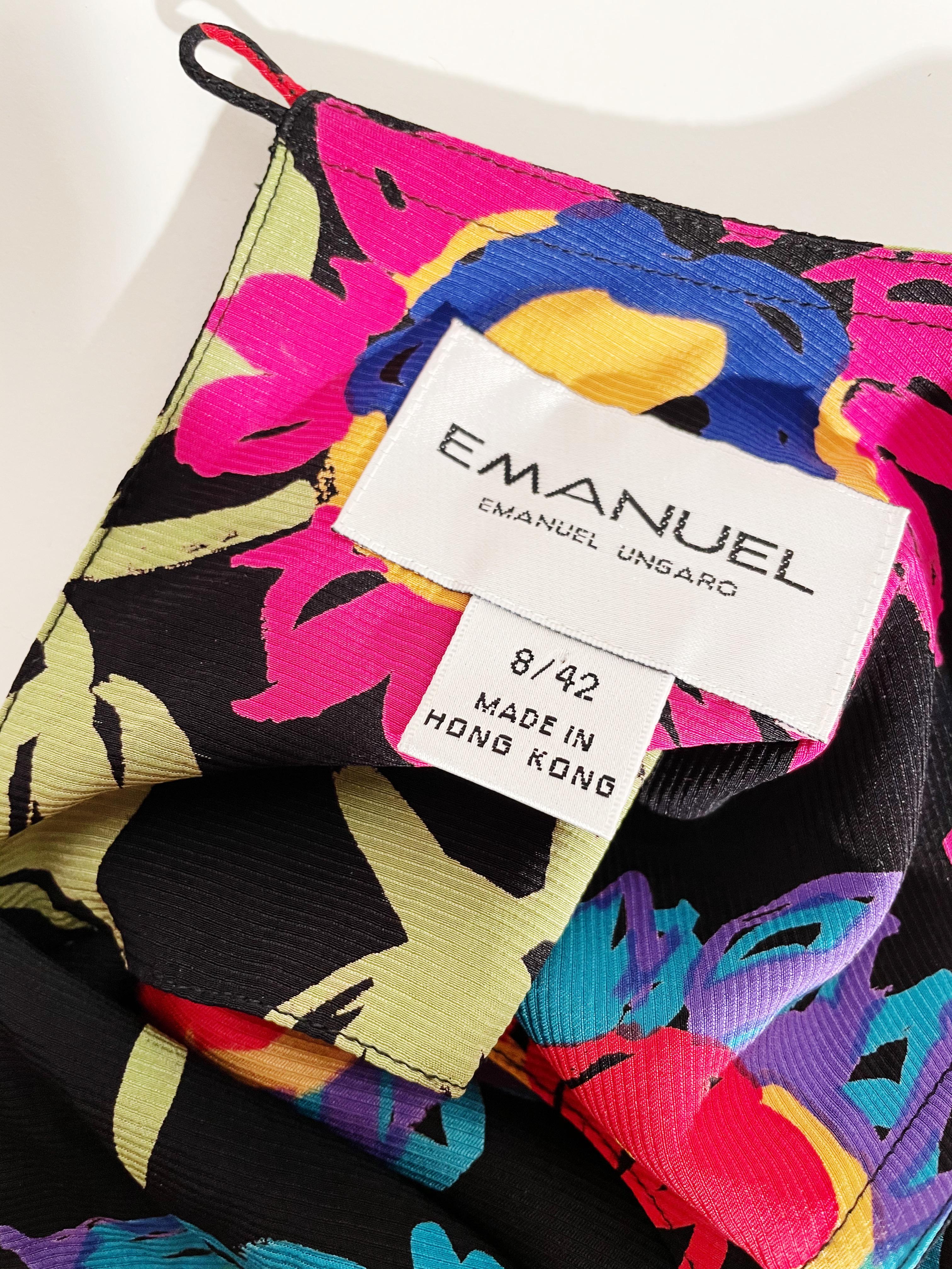 Emanuel Ungaro Silk Floral Dress For Sale 2