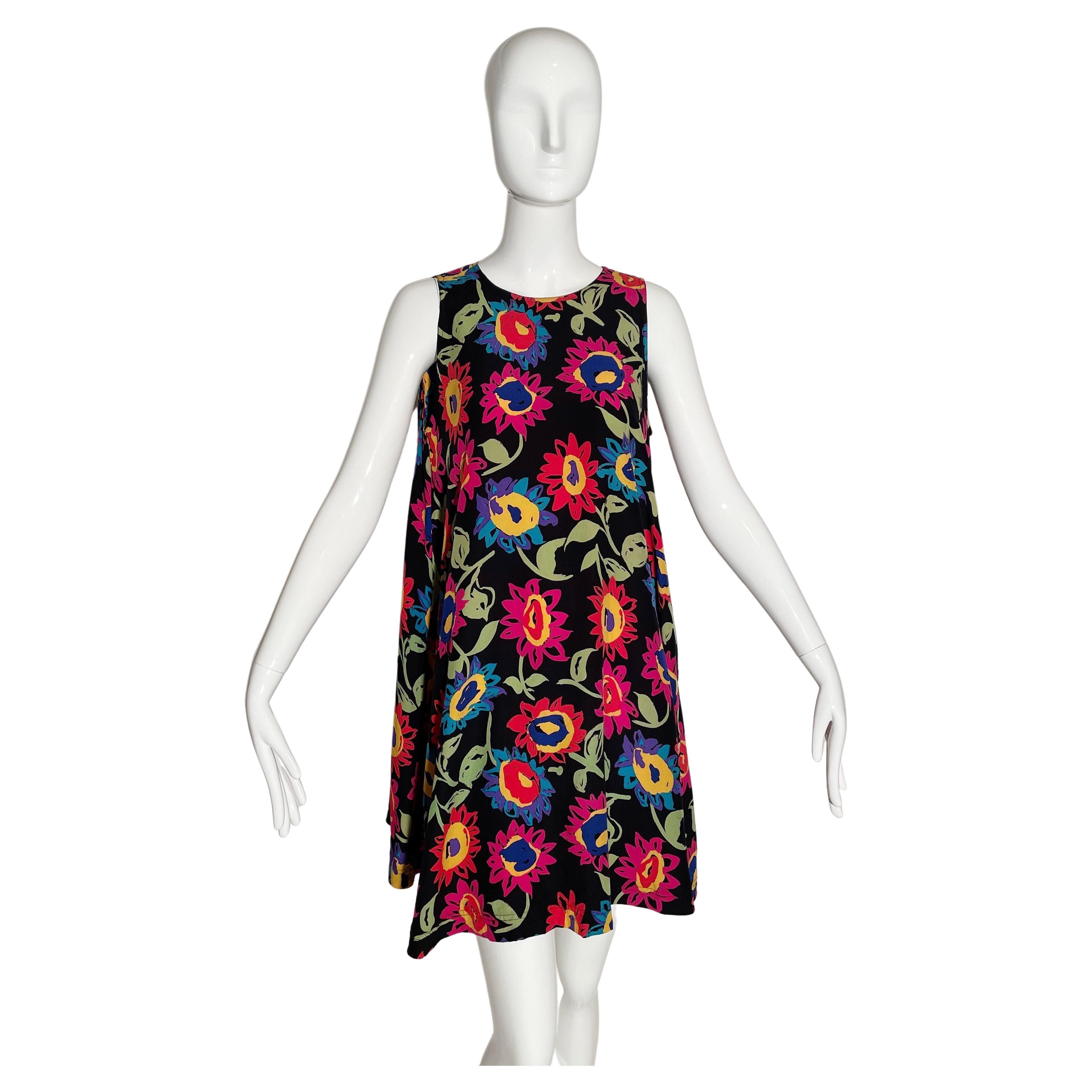 Emanuel Ungaro Silk Floral Dress For Sale