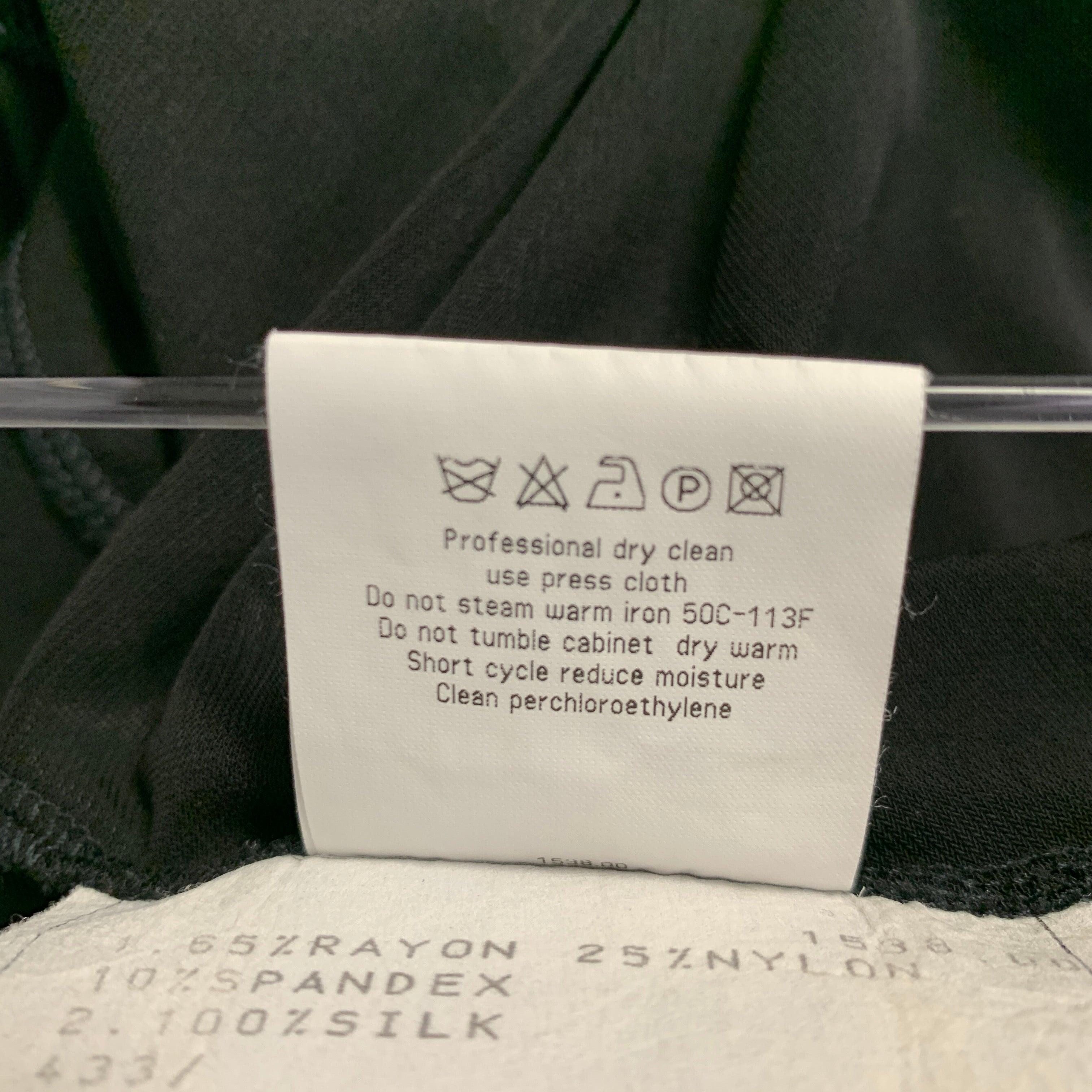 Emanuel Ungaro taglia XS Vestito midi da cocktail con volant in misto rayon nero in vendita 1