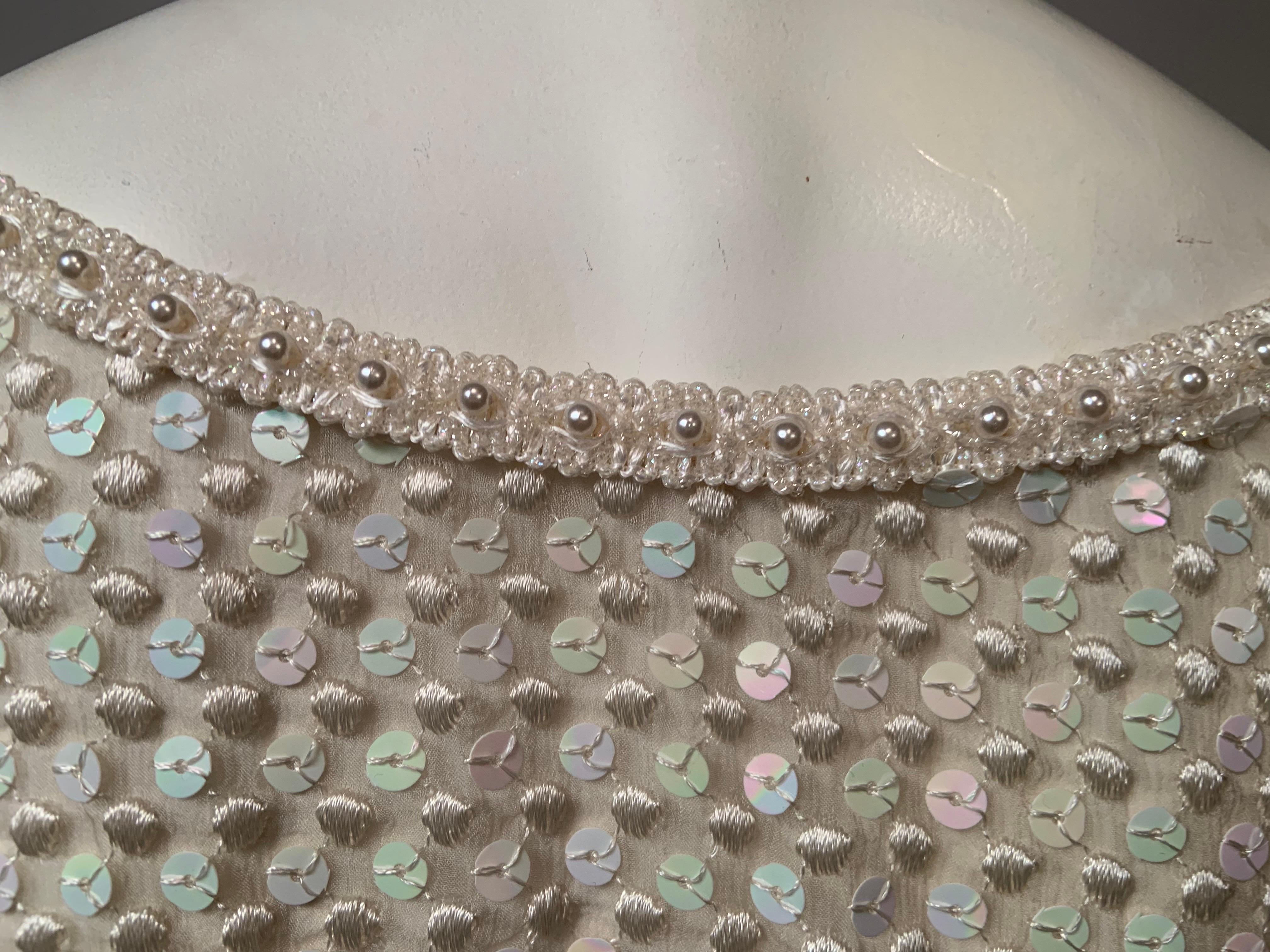 Emanuel Ungaro Sparkling Sheer Silk Chiffon and Knit Top For Sale 5