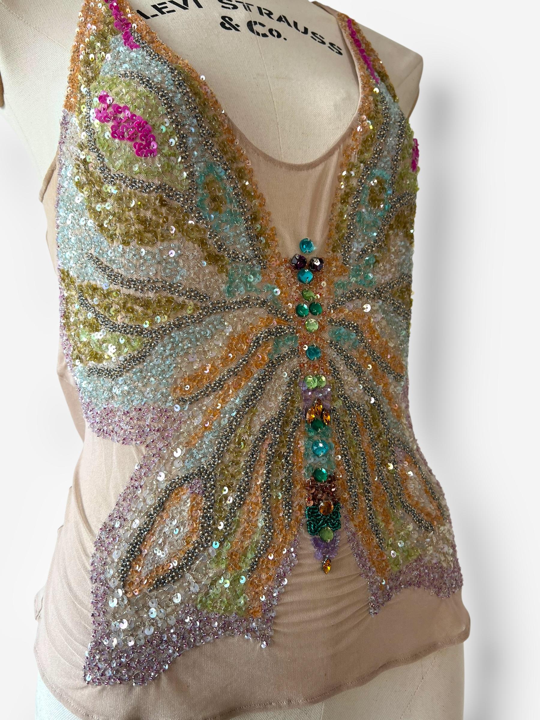 Top Mariposa Emanuel Ungaro Primavera/Verano 2000 Gris en venta