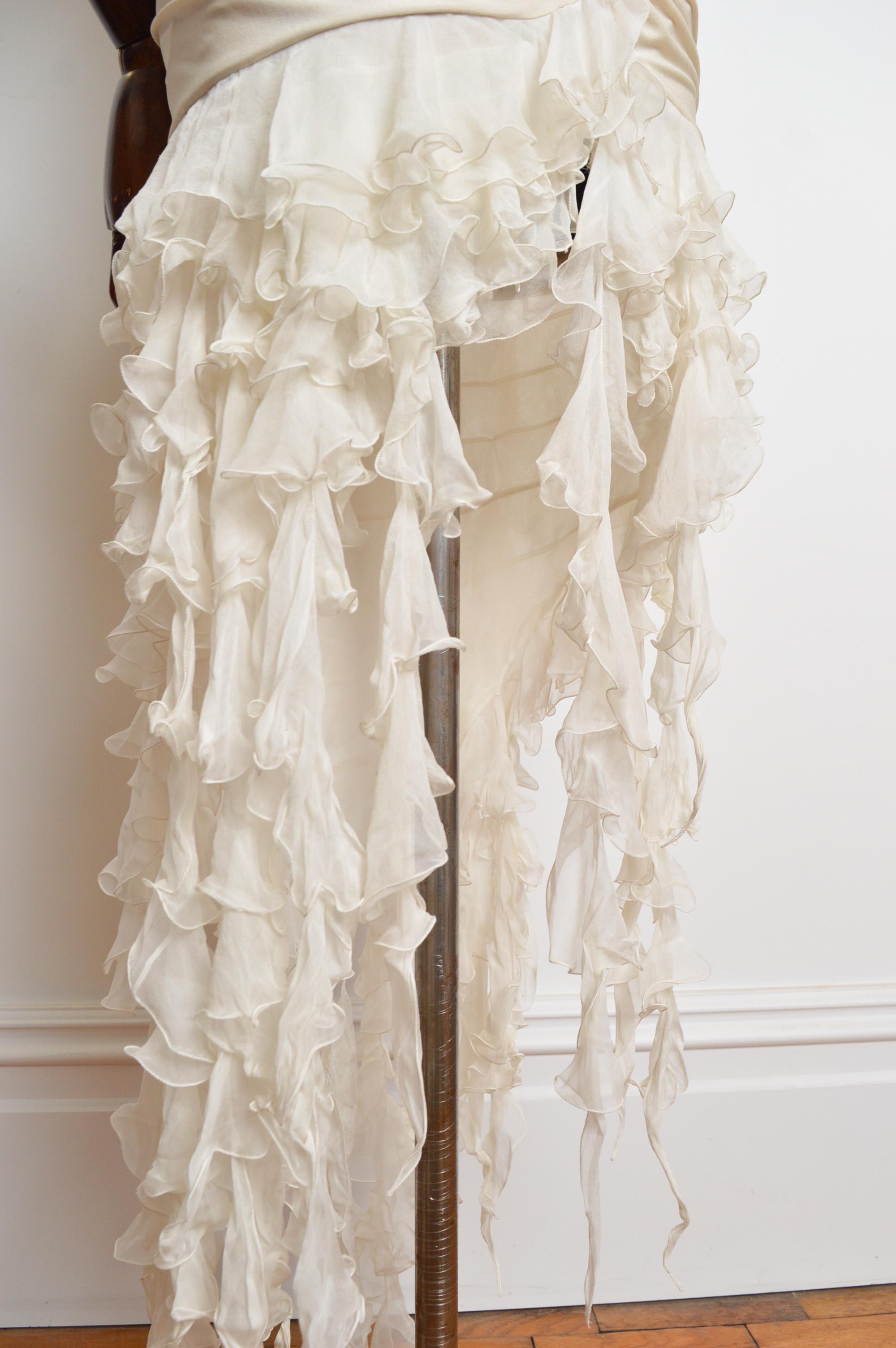 Emanuel Ungaro Spring / Summer 2003 Cream Silk halter neck backless cocktail dre 7