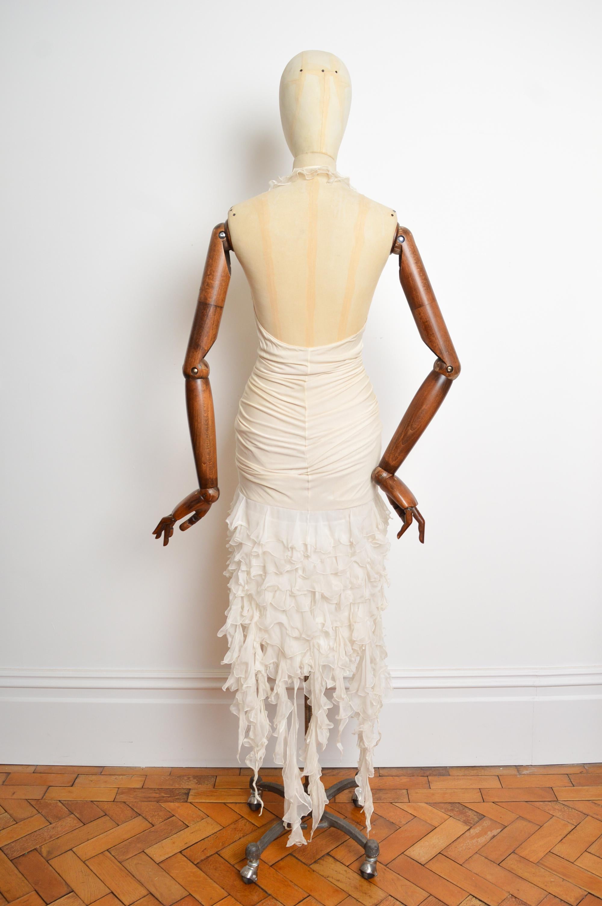 Emanuel Ungaro Spring / Summer 2003 Cream Silk halter neck backless cocktail dre 11