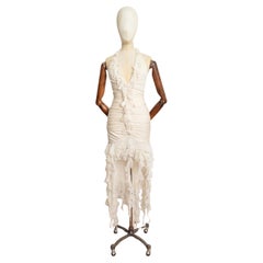 Emanuel Ungaro Spring / Summer 2003 Cream Silk halter neck backless cocktail dre