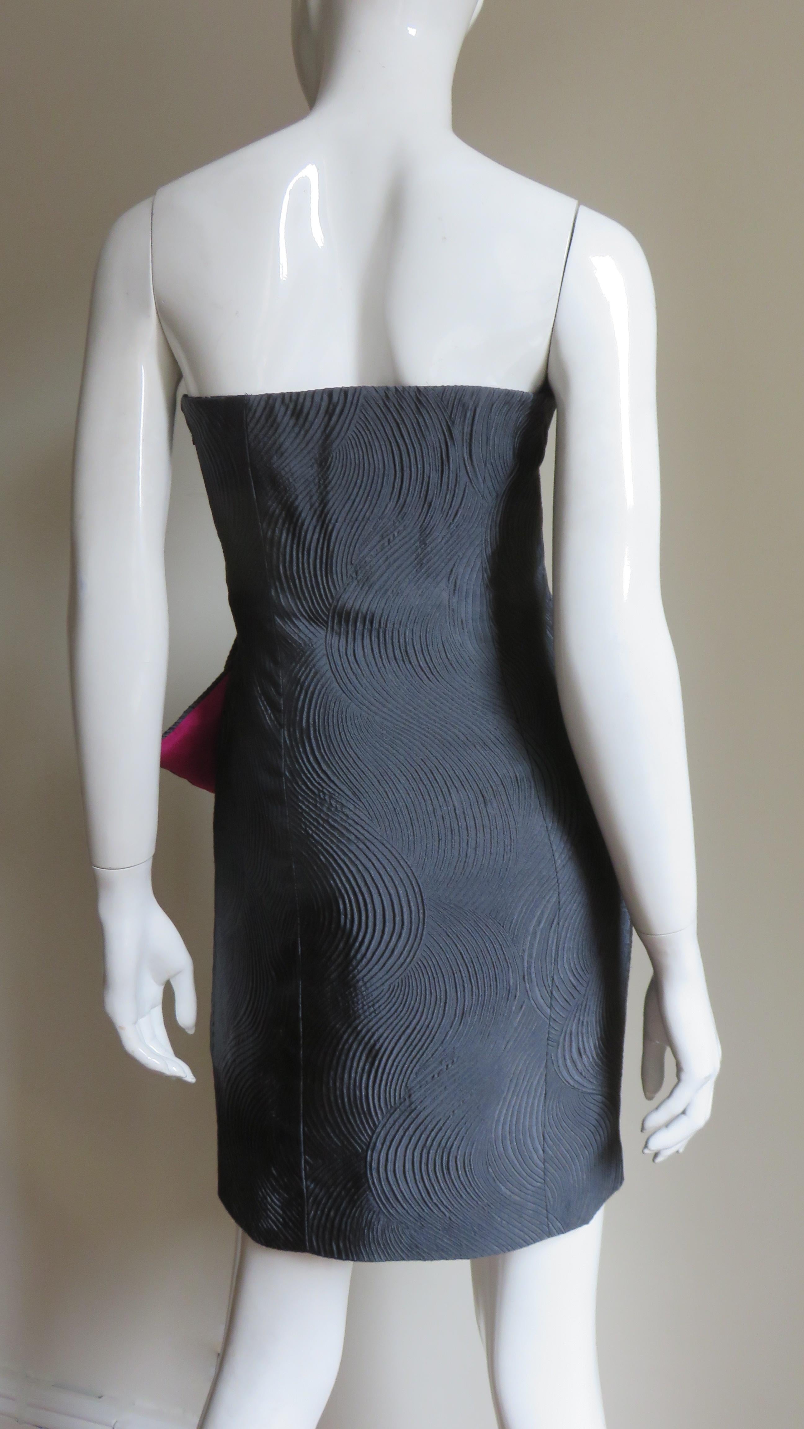 Emanuel Ungaro Strapless Color Block Dress  For Sale 4