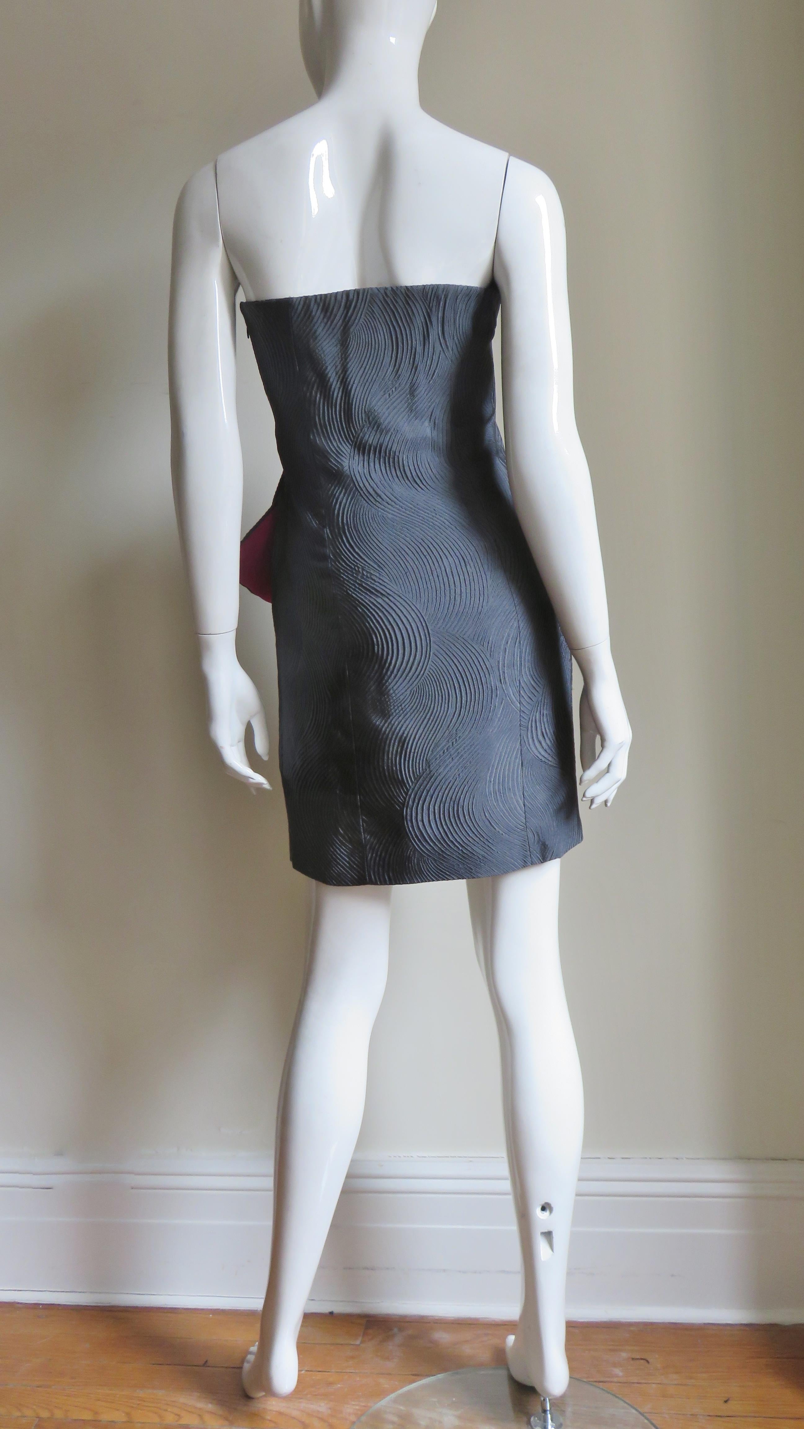 Emanuel Ungaro Strapless Color Block Dress  For Sale 7