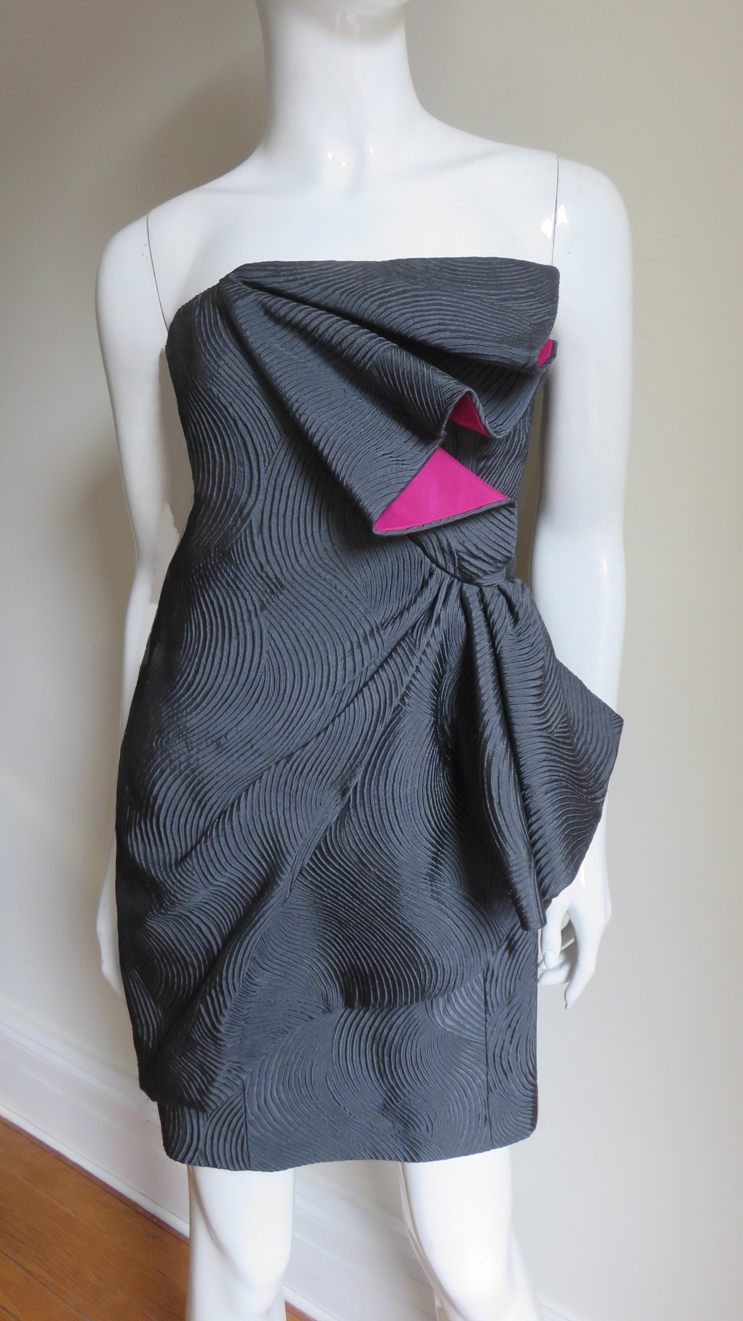 Emanuel Ungaro Vestido sin tirantes en bloques de color en venta 2