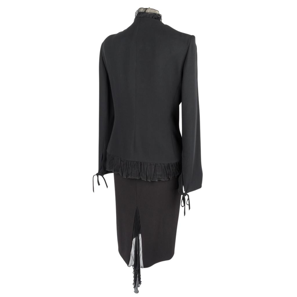 Emanuel Ungaro Stunning Black Dress Jacket Pant Three Piece Evening Set New  8 8