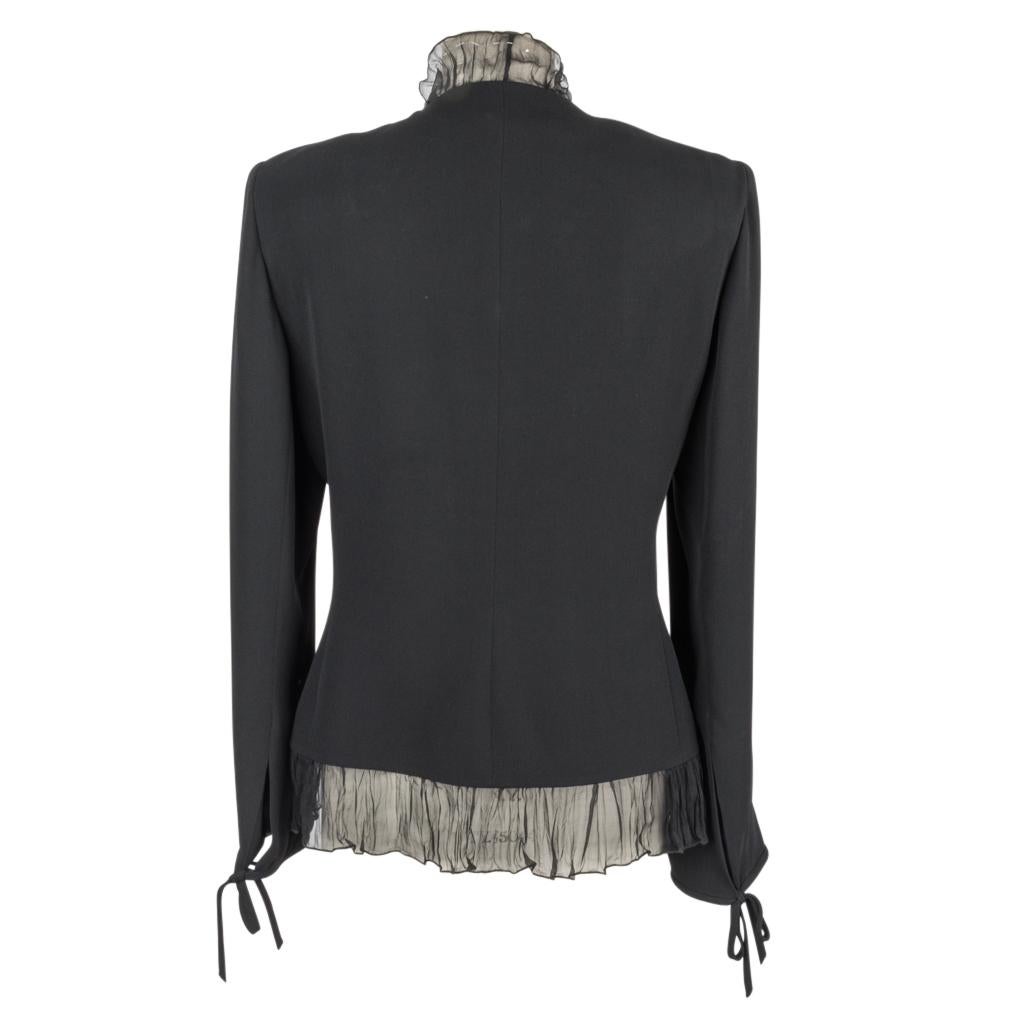 Emanuel Ungaro Stunning Black Dress Jacket Pant Three Piece Evening Set New  8 9