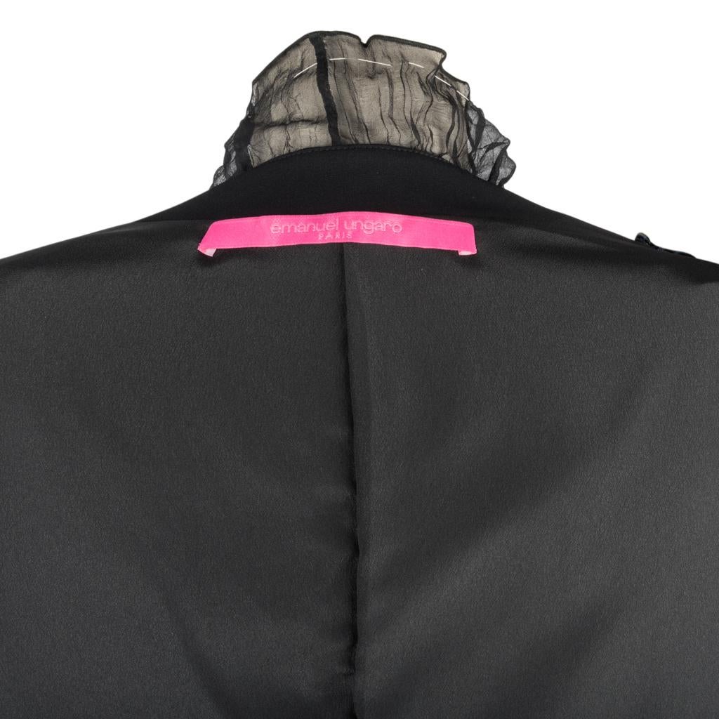 Emanuel Ungaro Stunning Black Dress Jacket Pant Three Piece Evening Set New  8 15