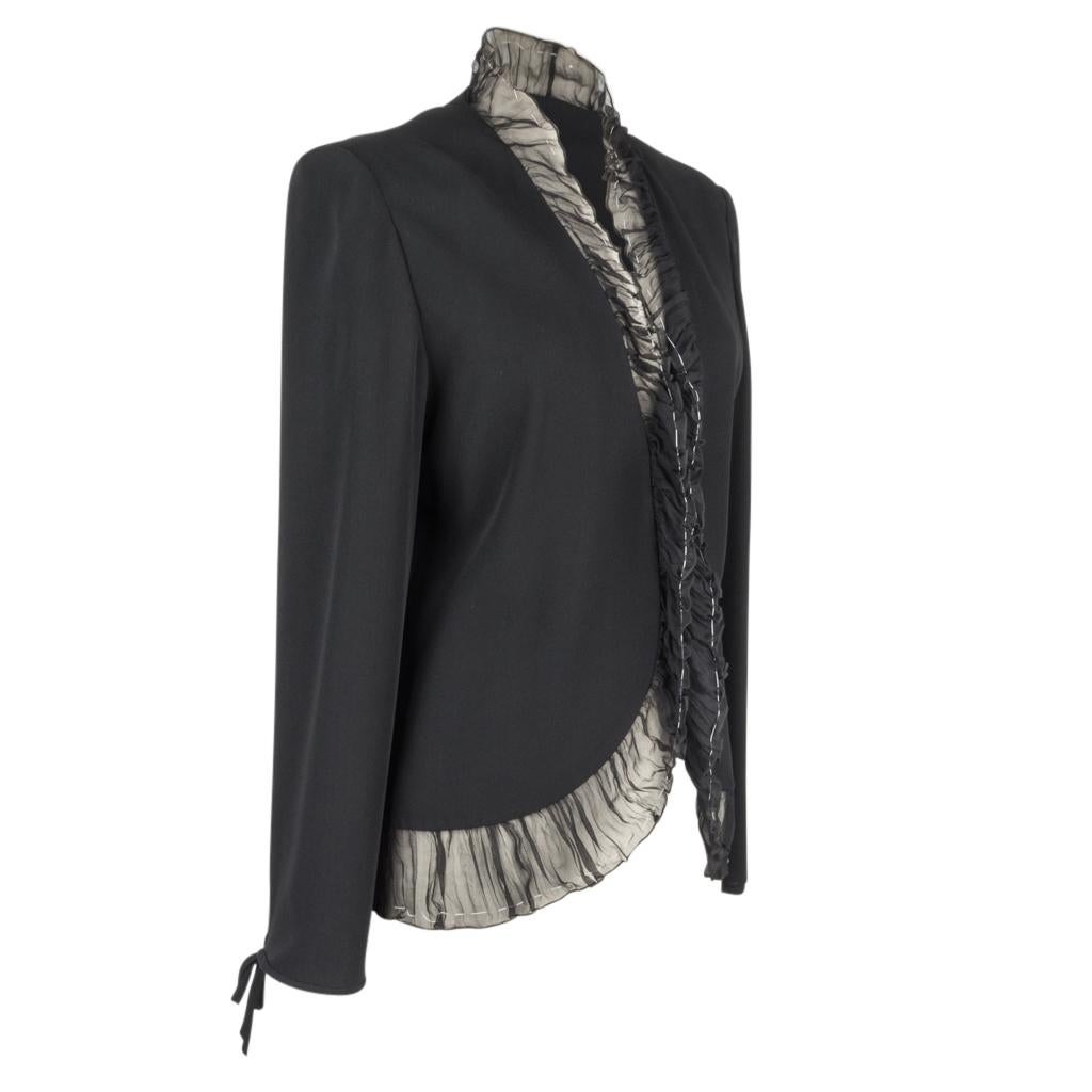 Emanuel Ungaro Stunning Black Dress Jacket Pant Three Piece Evening Set New  8 In New Condition In Miami, FL