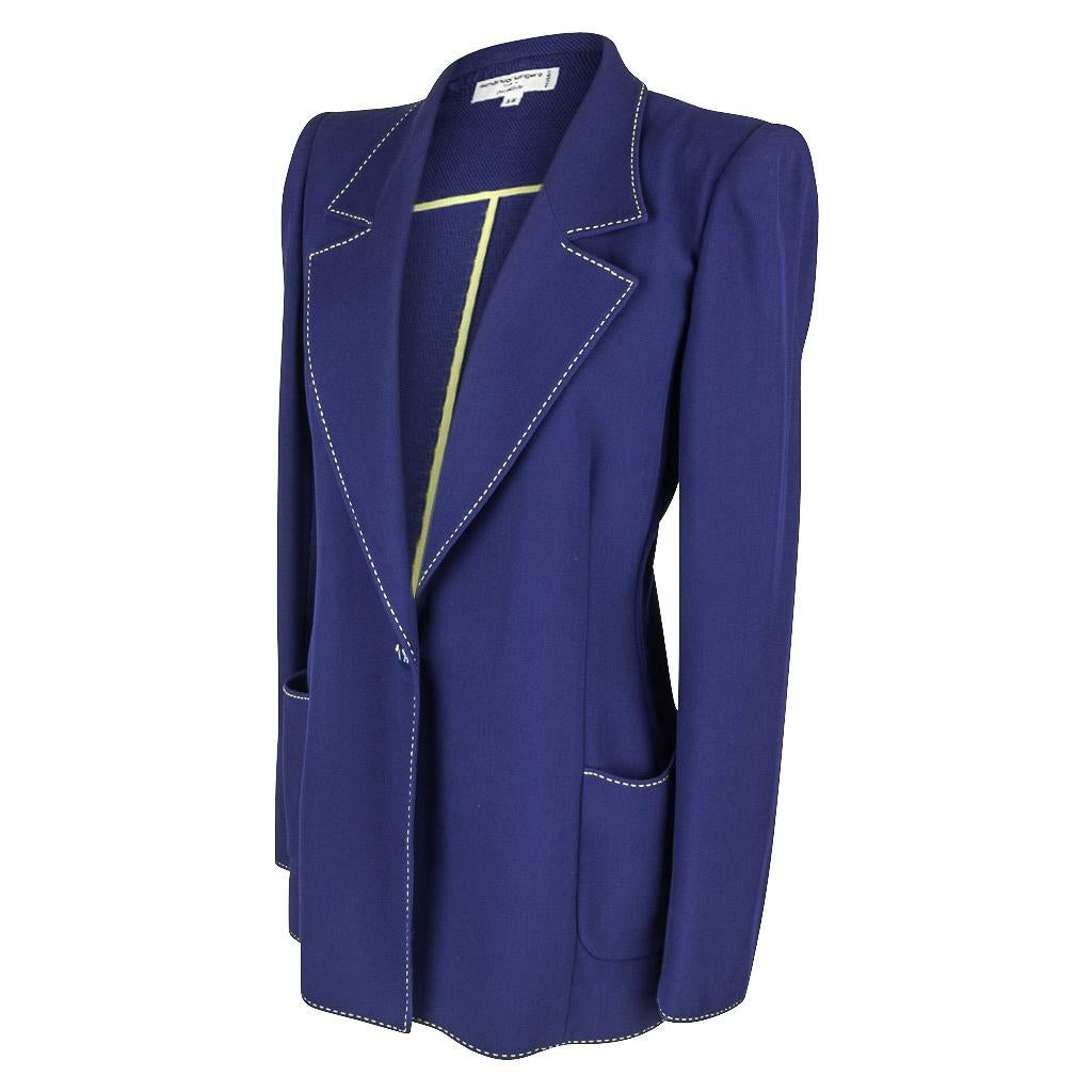 Women's Emanuel Ungaro Vibrant Electric Blue Pant Suit Fabulous Buttons 12 fits 10