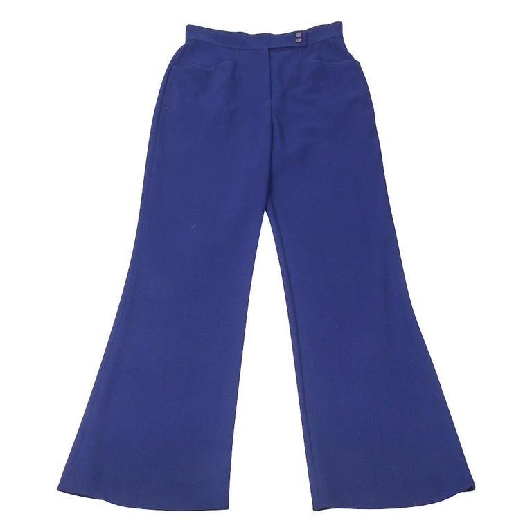 Emanuel Ungaro Vibrant Electric Blue Pant Suit Fabulous Buttons 12 fits ...