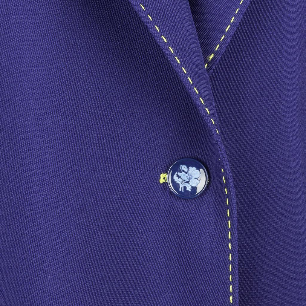 Purple Emanuel Ungaro Vibrant Electric Blue Pant Suit Fabulous Buttons 12 fits 10
