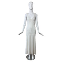 Emanuel Ungaro - Vestito lungo vintage 3D con design floreale bianco - Maxi Dress