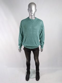 Emanuel Ungaro Vintage Mens Twisted Knit Jumper Sweater, 1980s