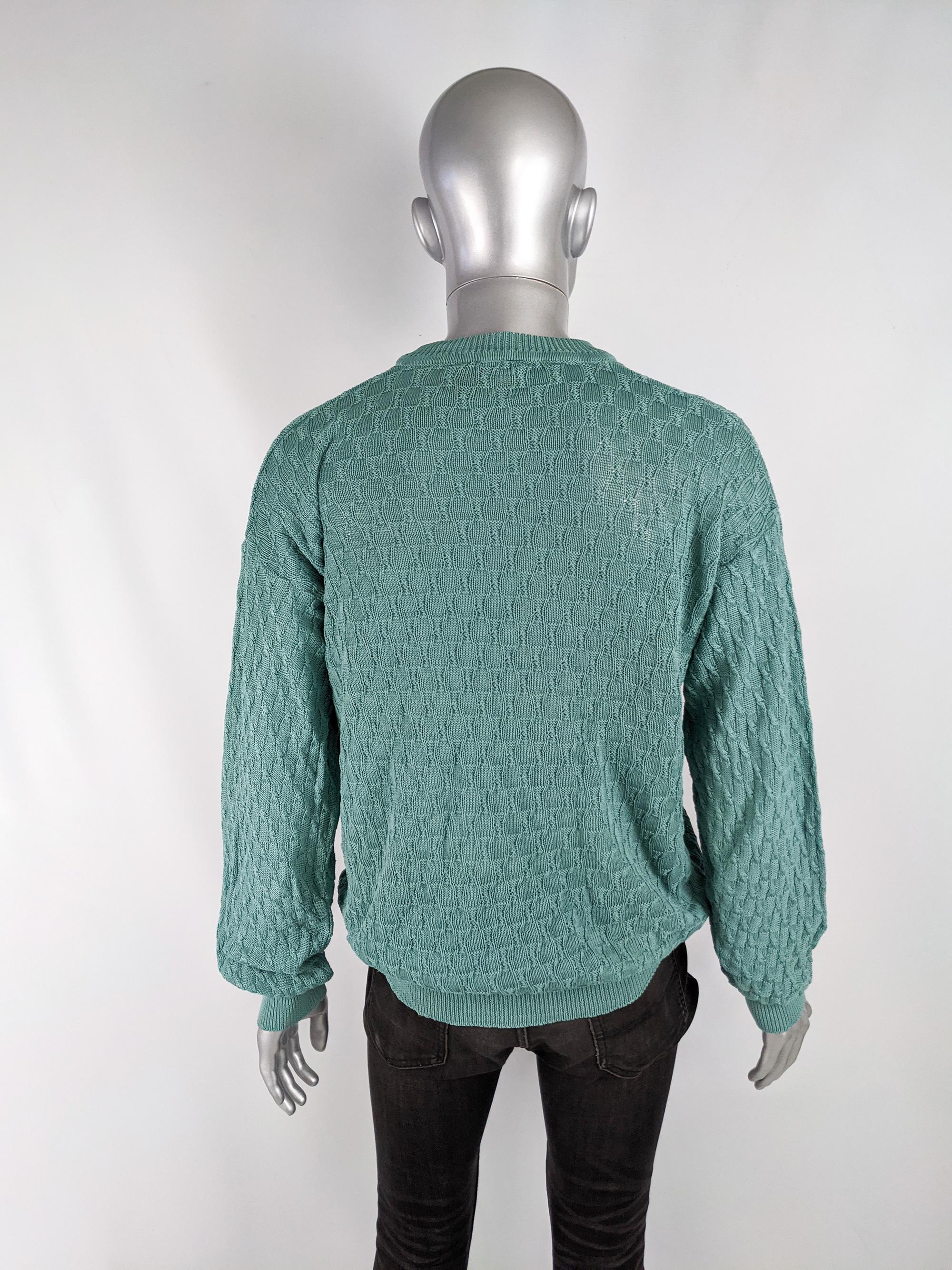 Men's Emanuel Ungaro Vintage Mens Twisted Knit Jumper Sweater, 1980s
