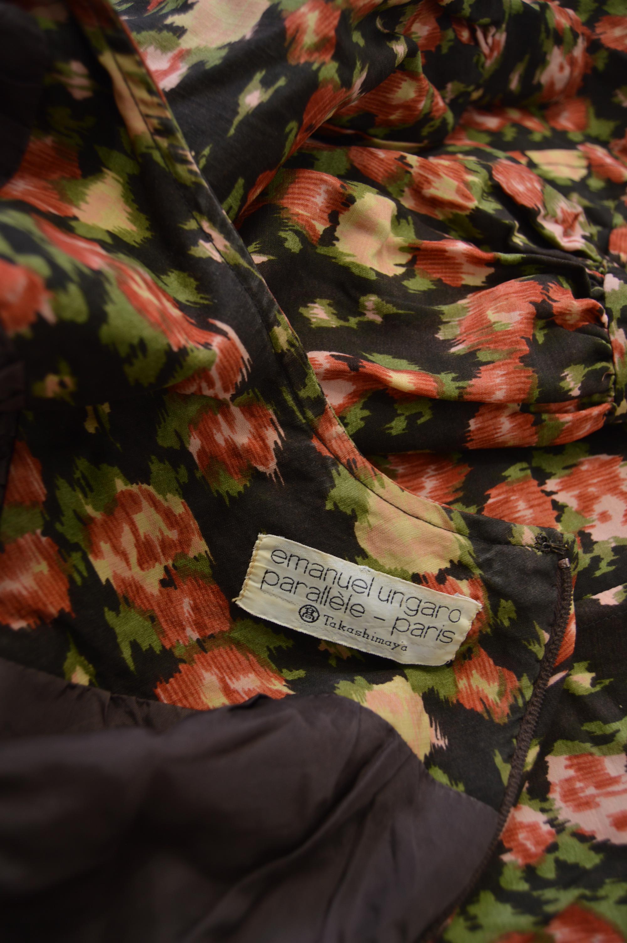 Women's Emanuel Ungaro Vintage Puff Sleeve Floral Dress For Sale
