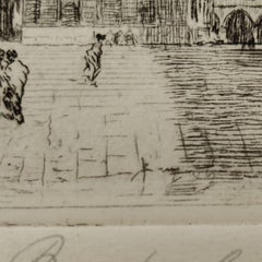 Gravure d'Emanuele Brugnoli, "Piazza San Marco", Venise, années 1930, Italie
